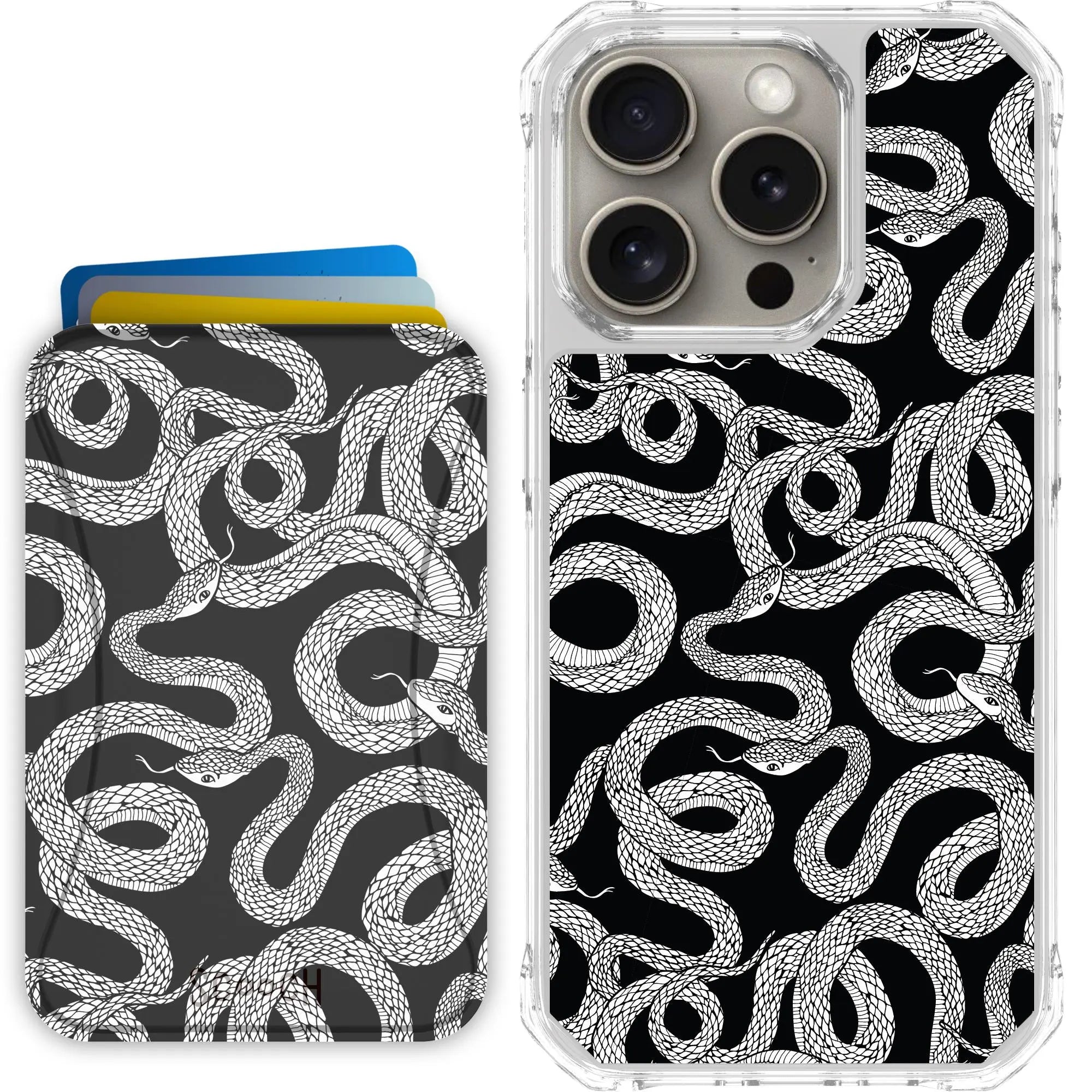 Scooch-MagCase + MagWallet 2.0 MixMatch Bundle for iPhone 15 Pro-Snakes