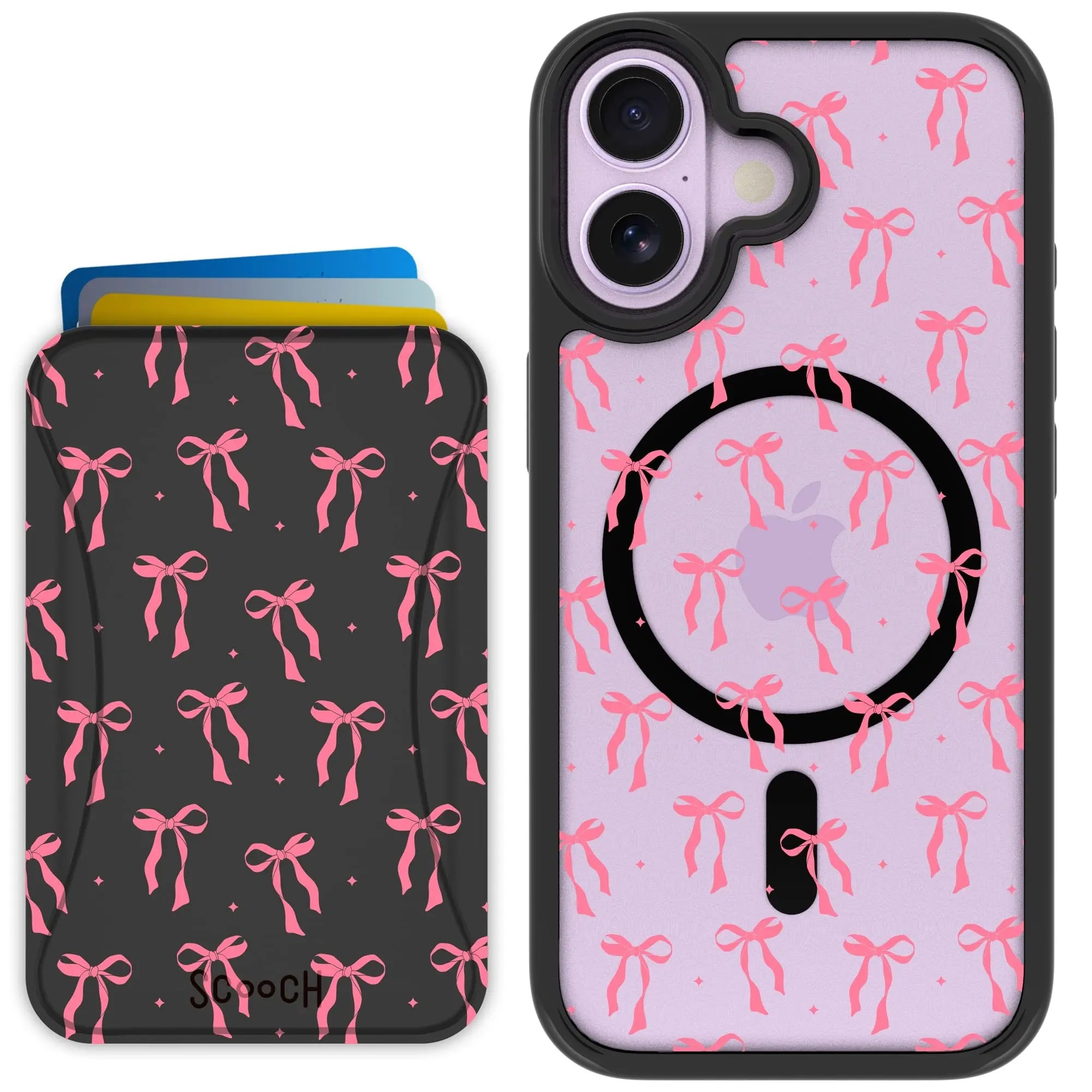 Scooch-MagCase + MagWallet 2.0 MixMatch Bundle for iPhone 17-Pink Bows