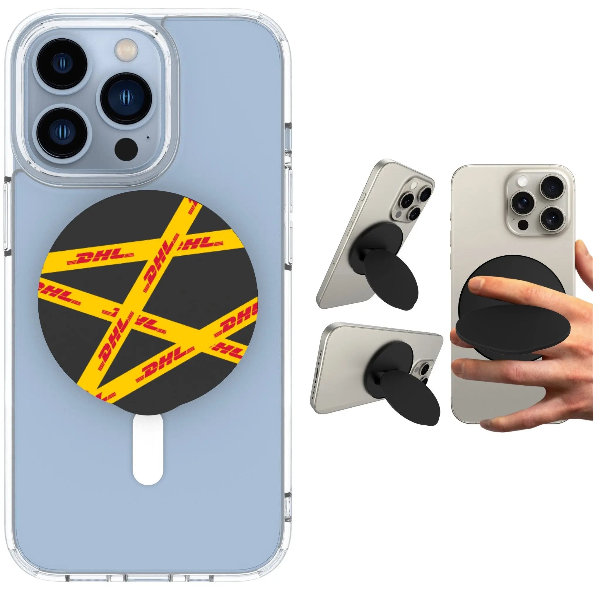 Scooch-MagStar for MagSafe - Round Phone Grip and Stand (DHL Cares Design)-DHL Shipping Tape