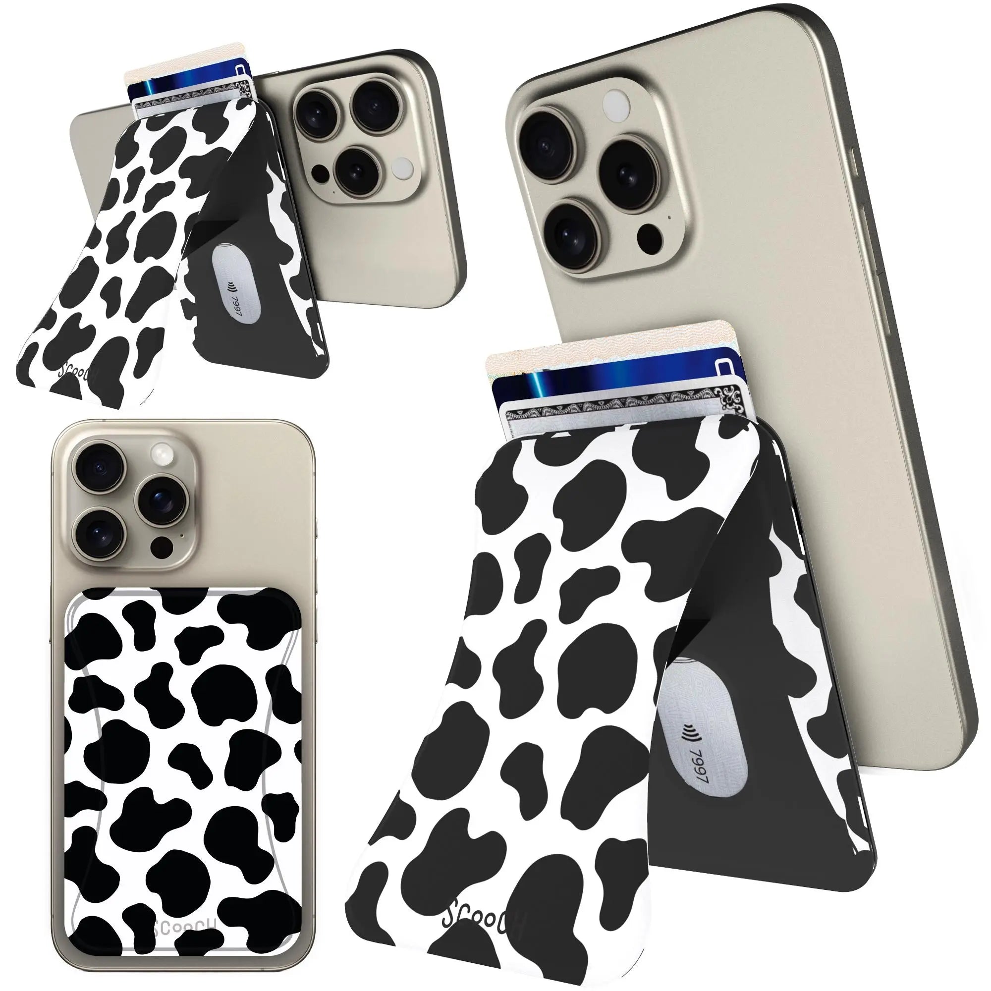 Scooch-MagWallet 2.0 for MagSafe - Wallet, Grip, and Kickstand-Cow-Print