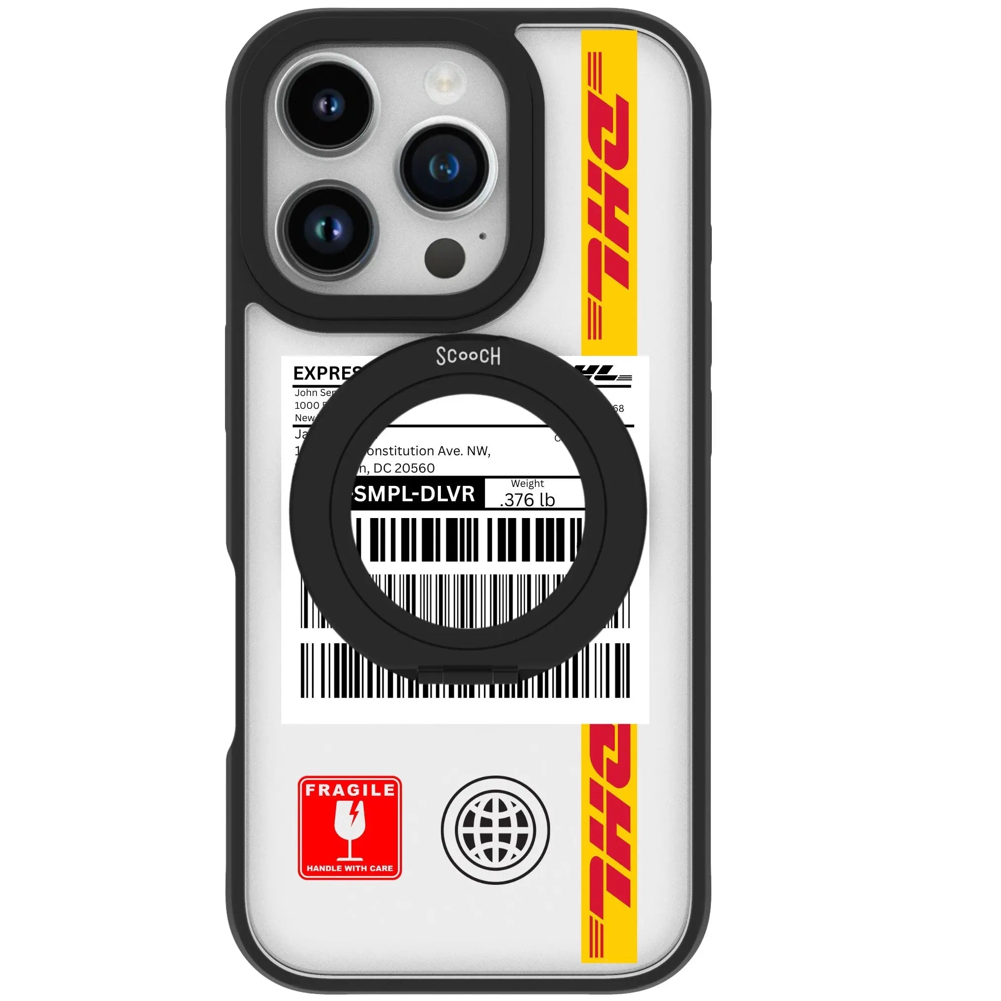Scooch-Scooch HaloCase MagSafe Case with Ring Stand (DHL Designs)-iPhone 16 / DHL Shipping Label