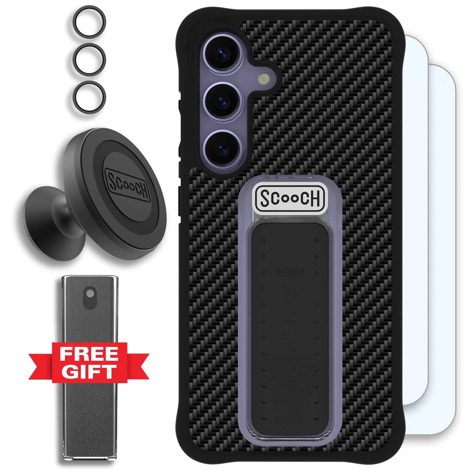 Scooch-Wingman Defender Bundle for Samsung Galaxy S24-Carbon-Fiber