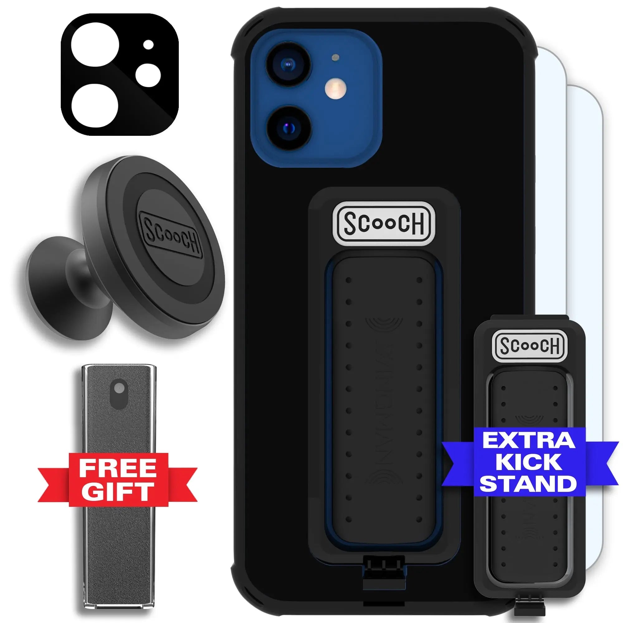 Scooch-Wingman Defender Bundle for iPhone 12-Black-Black