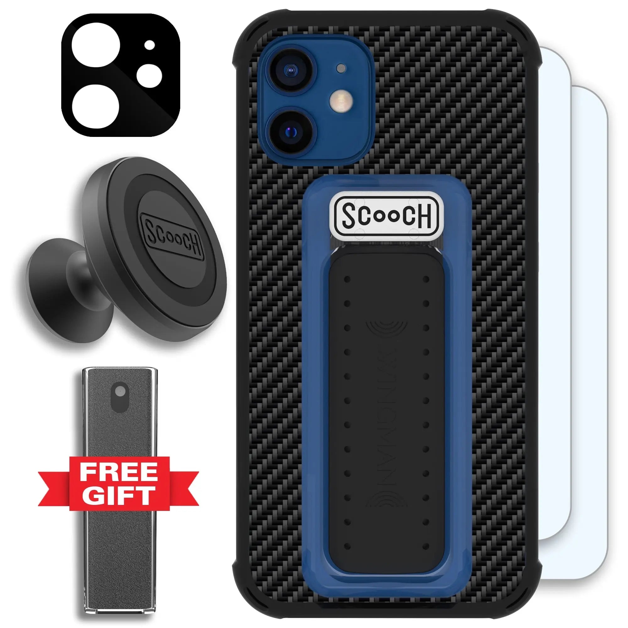 Scooch-Wingman Defender Bundle for iPhone 12 Mini-Carbon-Fiber