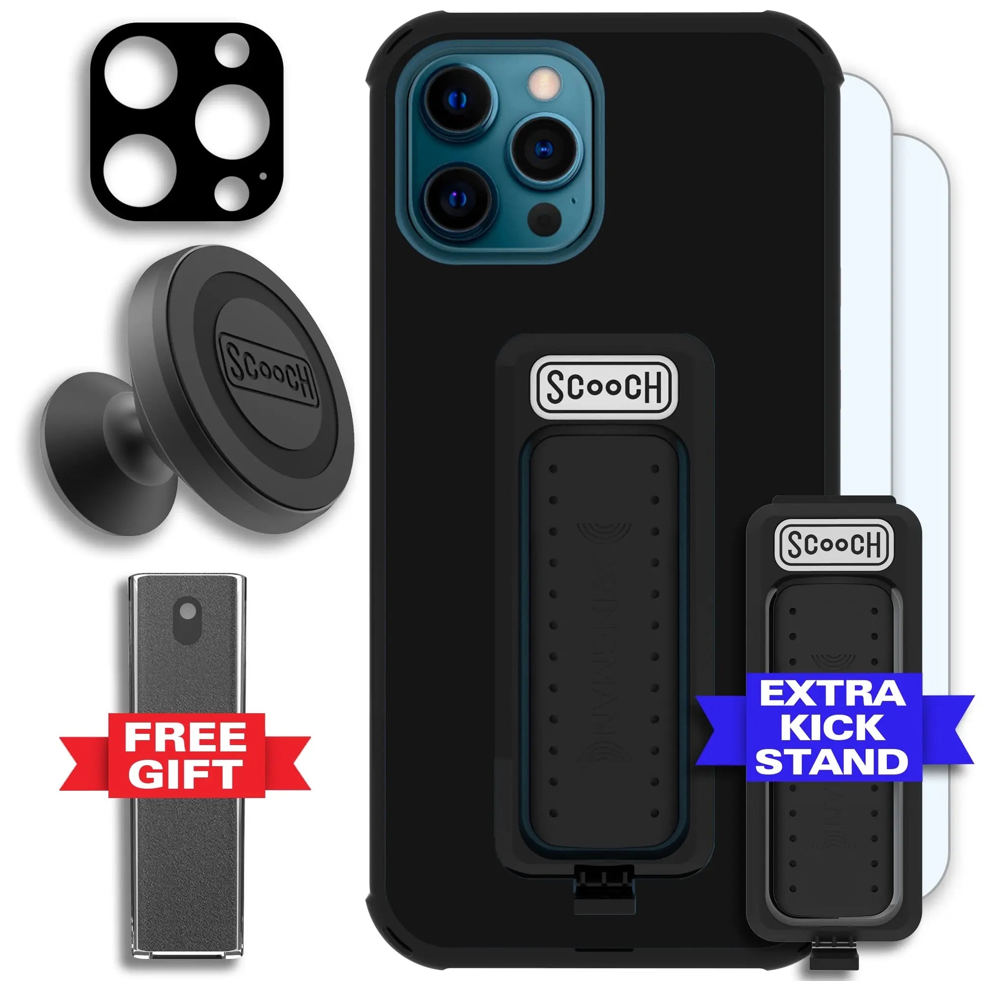 Scooch-Wingman Defender Bundle for iPhone 12 Pro-Black-Black