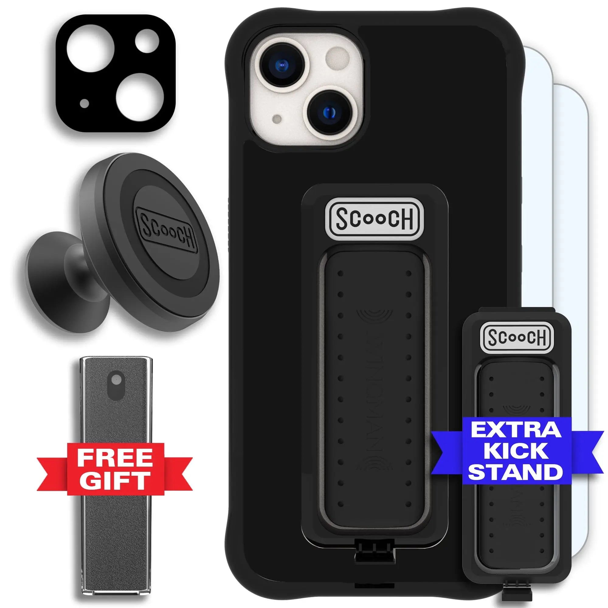 Scooch-Wingman Defender Bundle for iPhone 13-Black-Black