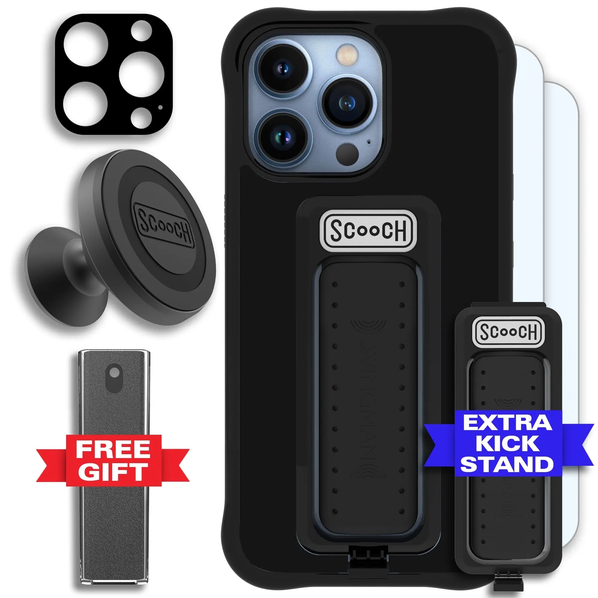 Scooch-Wingman Defender Bundle for iPhone 13 Pro-Black-Black