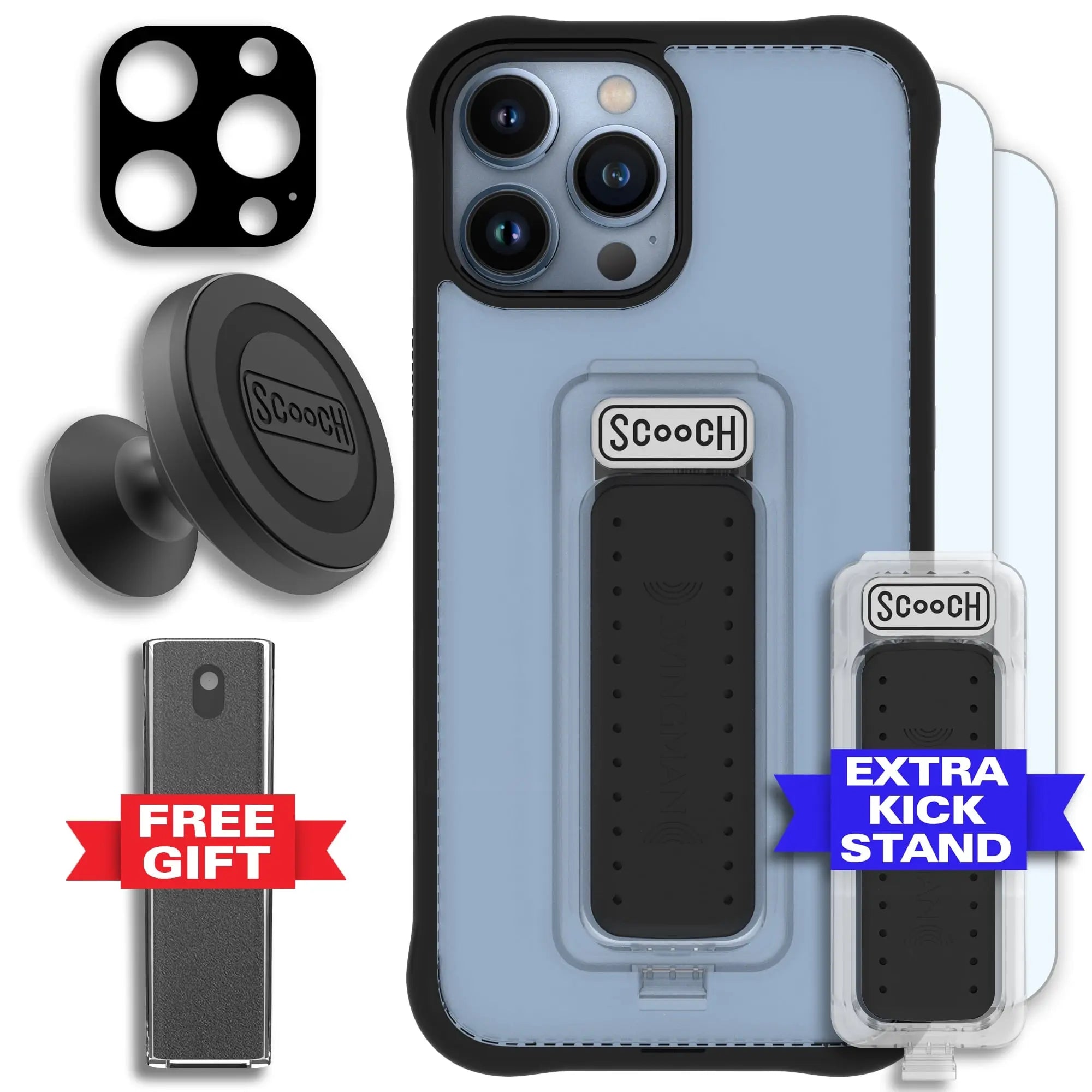 Scooch-Wingman Defender Bundle for iPhone 13 Pro Max-Tuxedo-Clear-Black