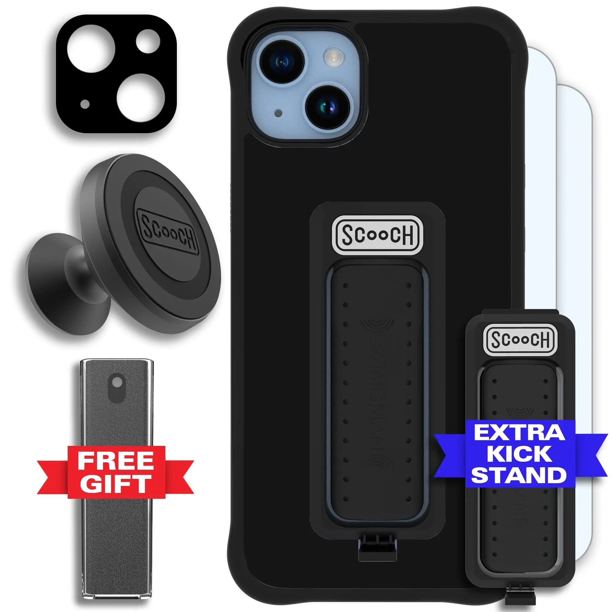 Scooch-Wingman Defender Bundle for iPhone 14 Plus-Black-Black