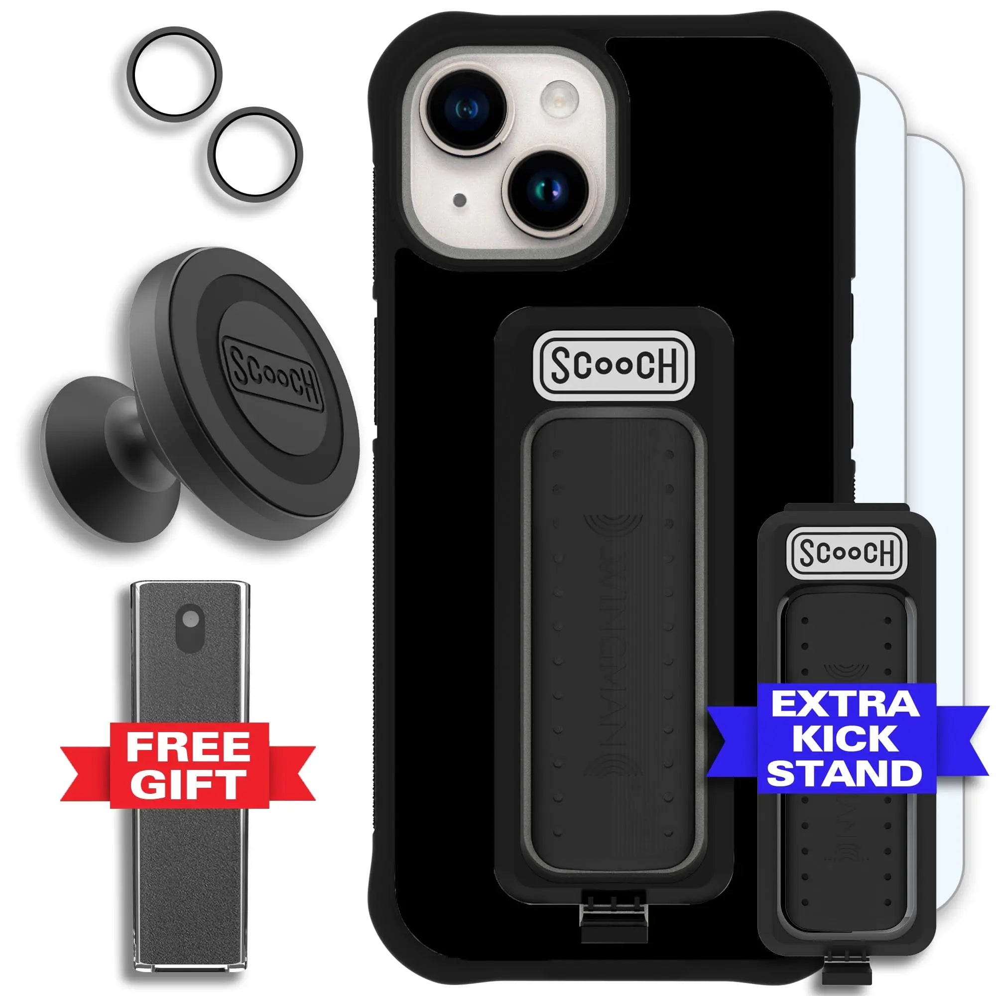 Scooch-Wingman Defender Bundle for iPhone 15-Black-Black