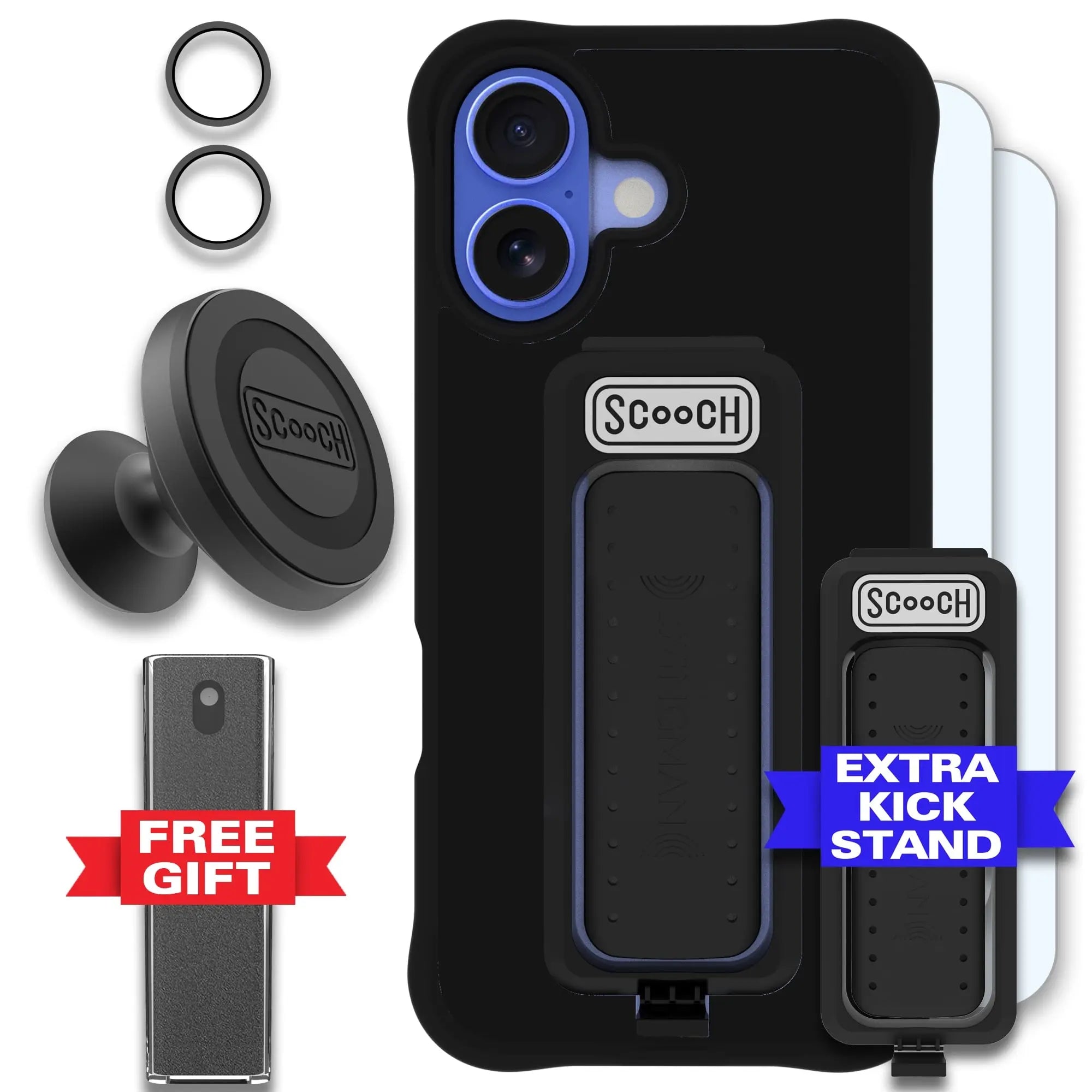 Scooch-Wingman Defender Bundle for iPhone 16-Black-Black