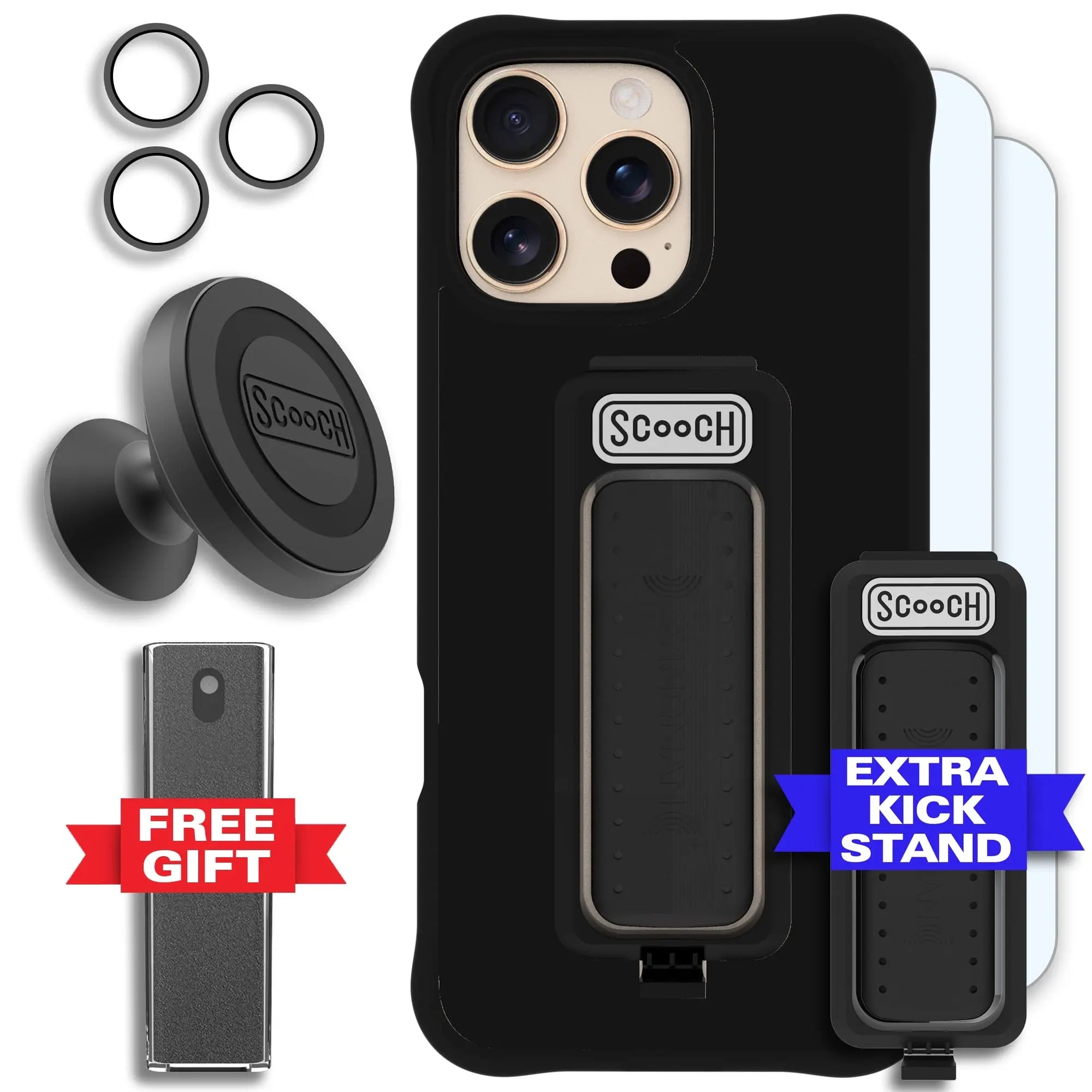 Scooch-Wingman Defender Bundle for iPhone 16 Pro Max-Black-Black