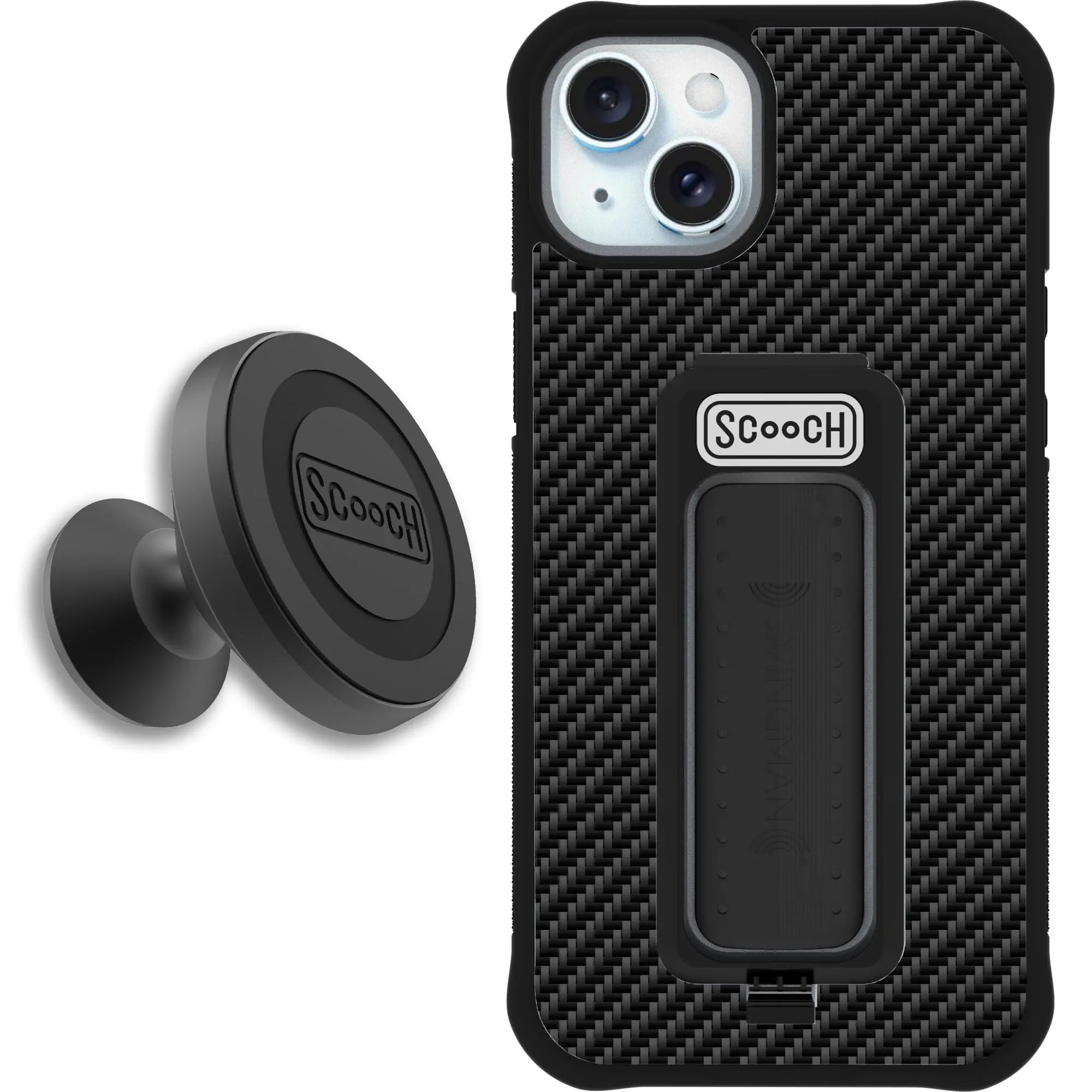 Scooch-Wingman Starter Bundle for iPhone 15 Plus-Carbon-Fiber