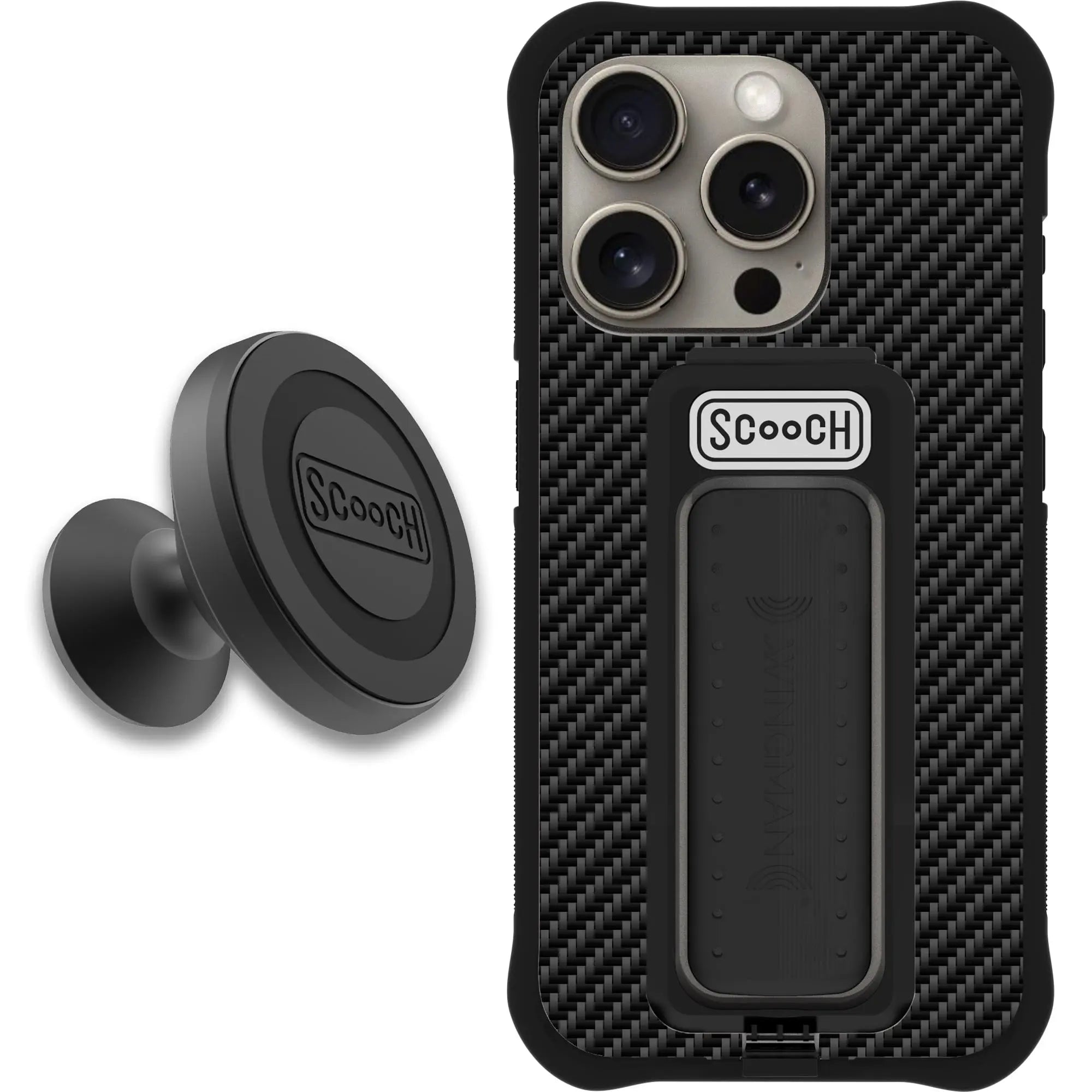 Scooch-Wingman Starter Bundle for iPhone 15 Pro-Carbon-Fiber