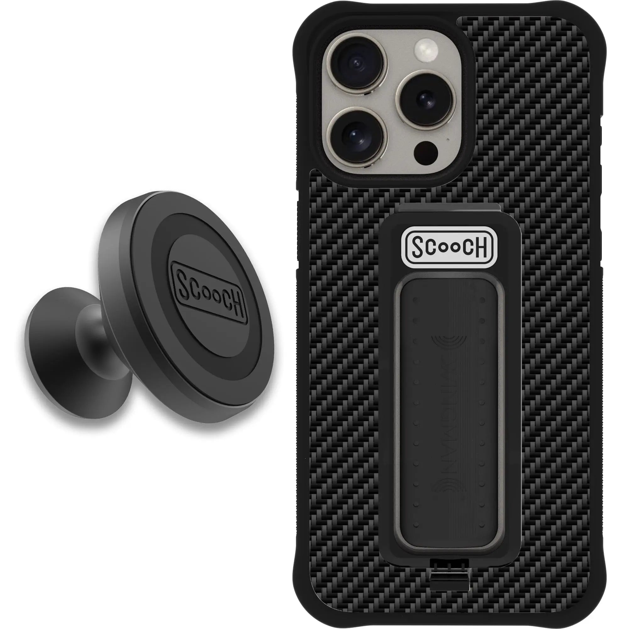 Scooch-Wingman Starter Bundle for iPhone 15 Pro Max-Carbon-Fiber