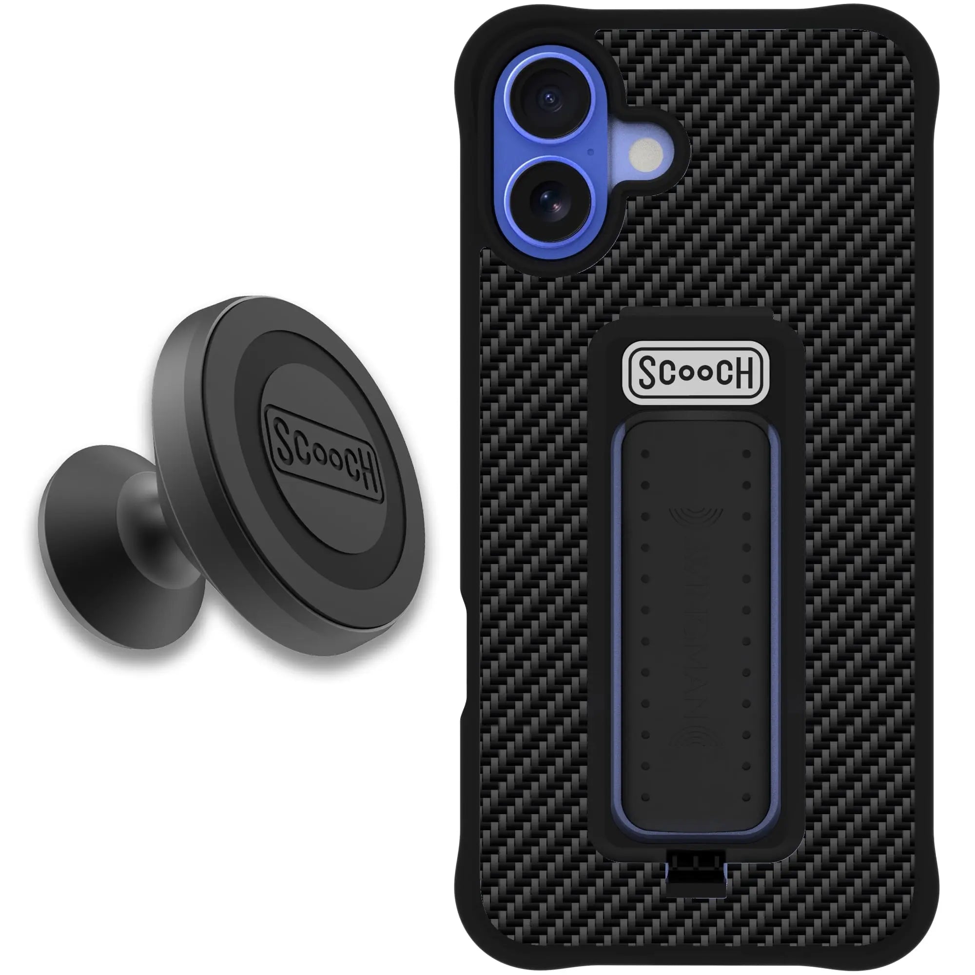 Scooch-Wingman Starter Bundle for iPhone 16 Plus-Carbon-Fiber