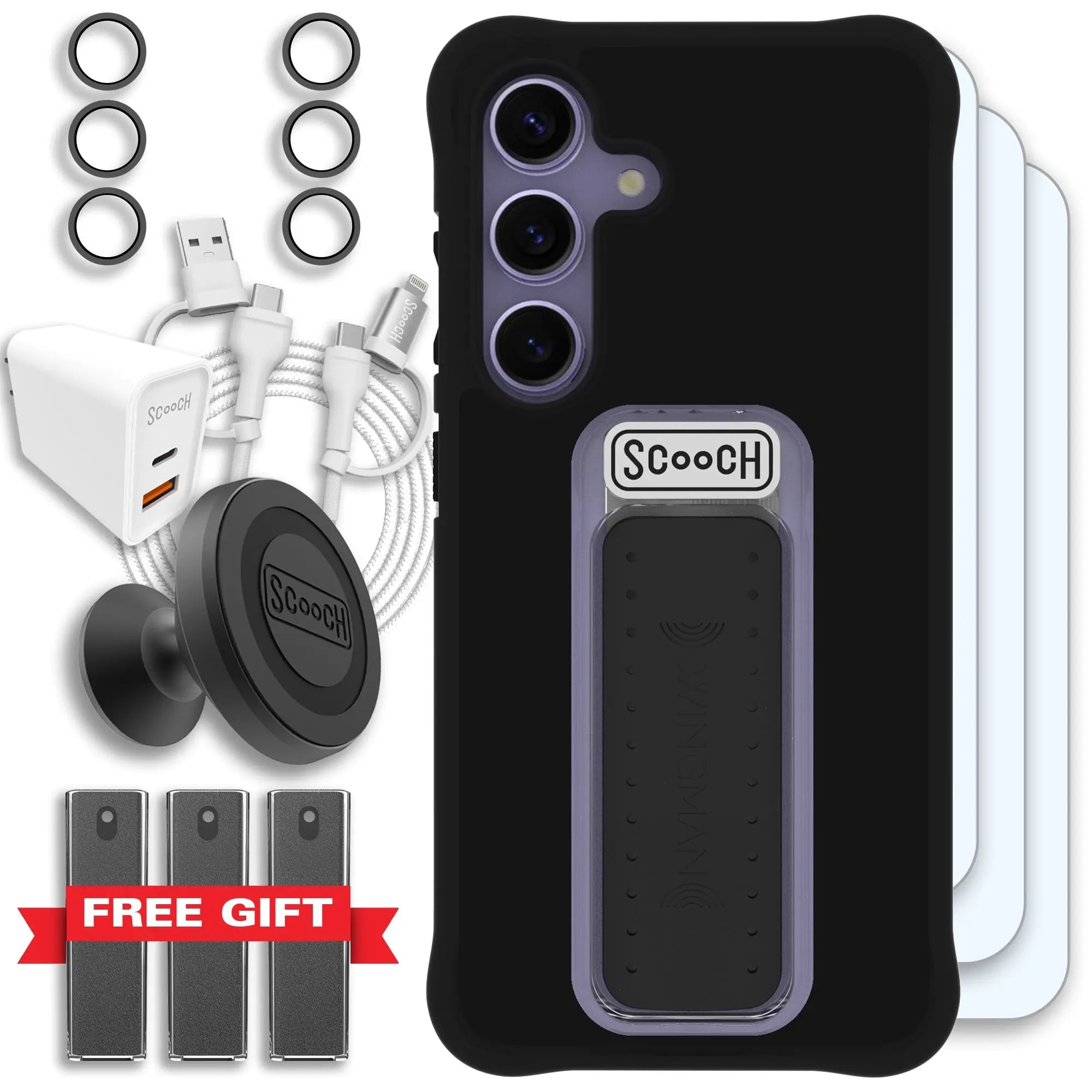 Scooch-Wingman Ultimate Bundle for Samsung Galaxy S24-Black