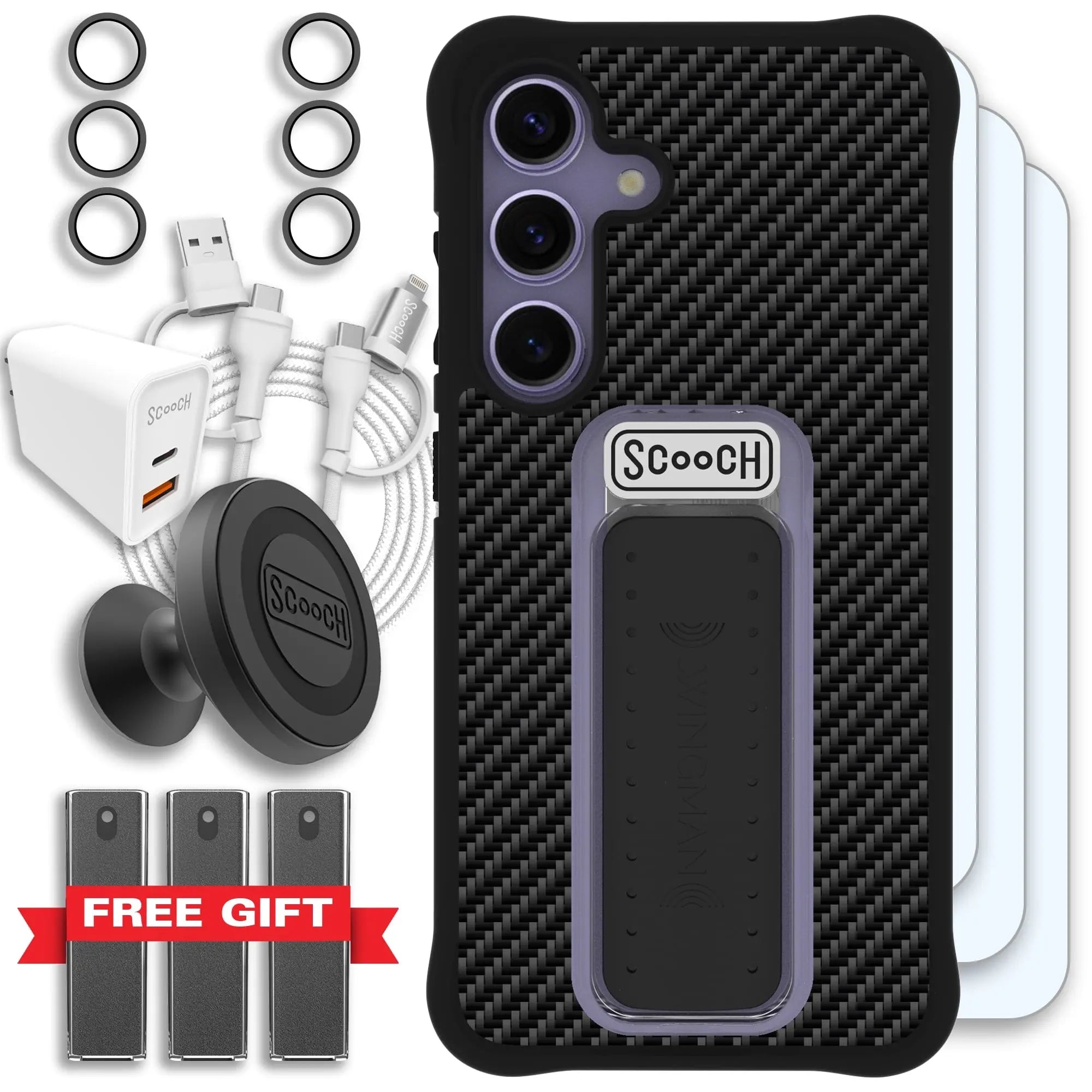 Scooch-Wingman Ultimate Bundle for Samsung Galaxy S24-Carbon-Fiber