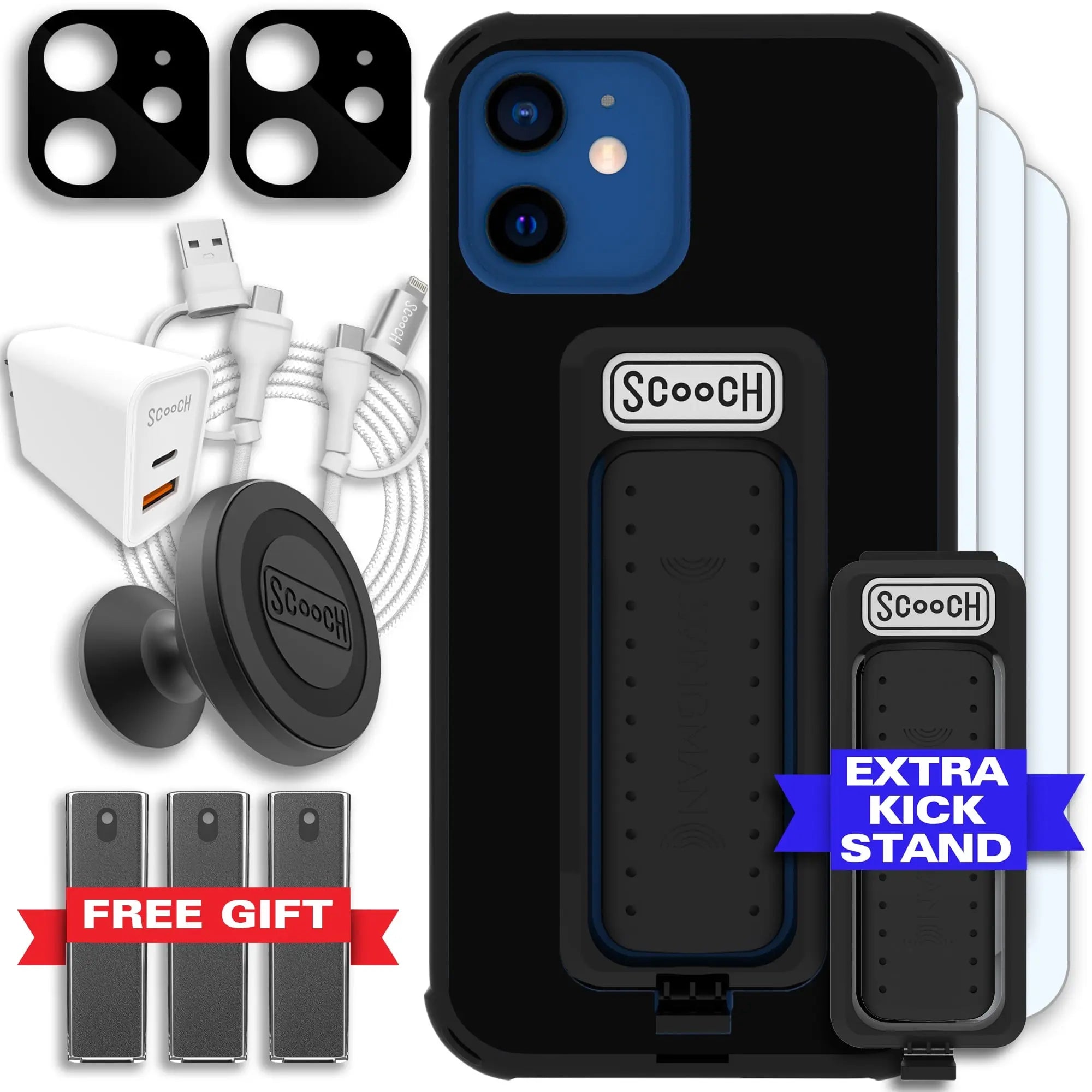 Scooch-Wingman Ultimate Bundle for iPhone 12-Black-Black