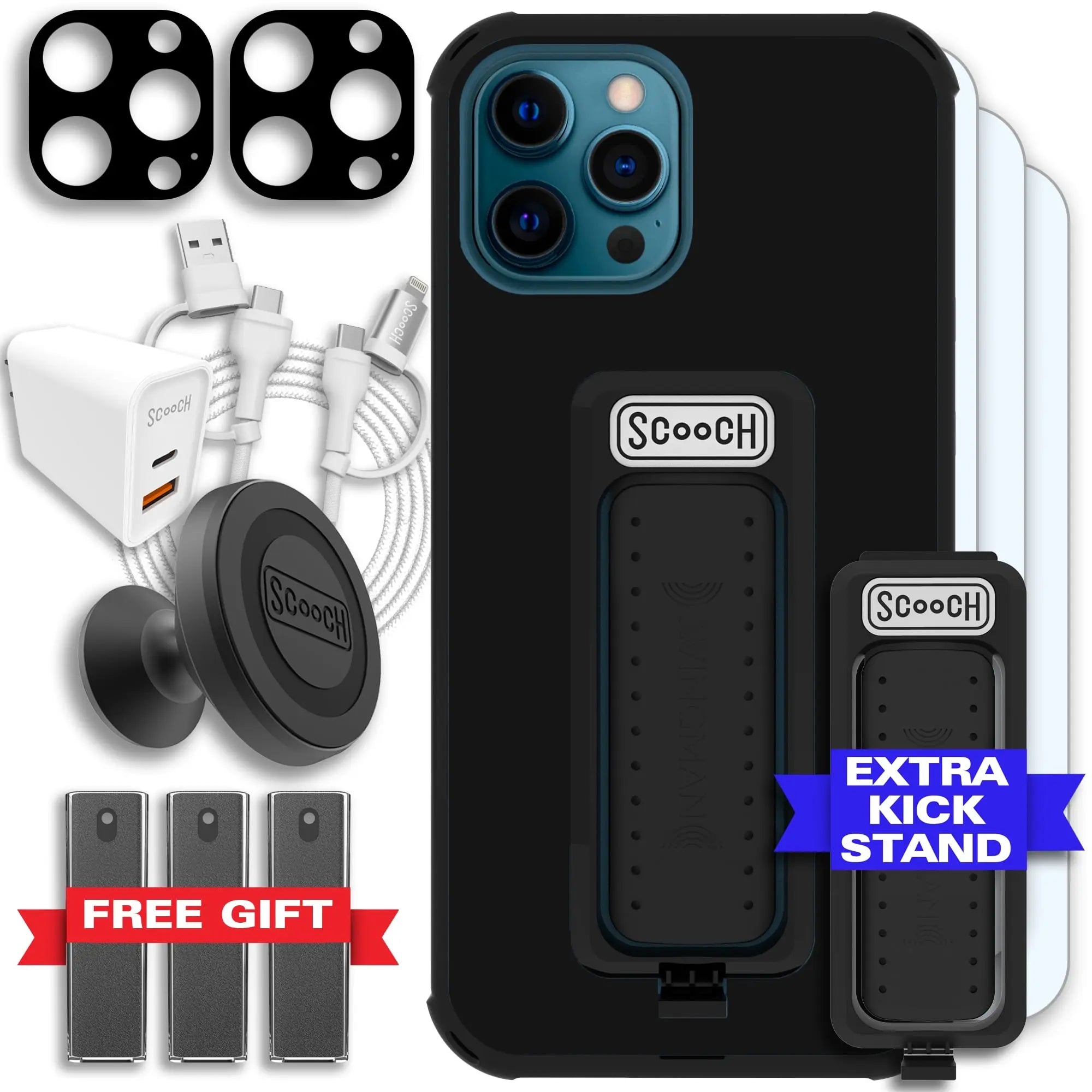 Scooch-Wingman Ultimate Bundle for iPhone 12 Pro-Black-Black