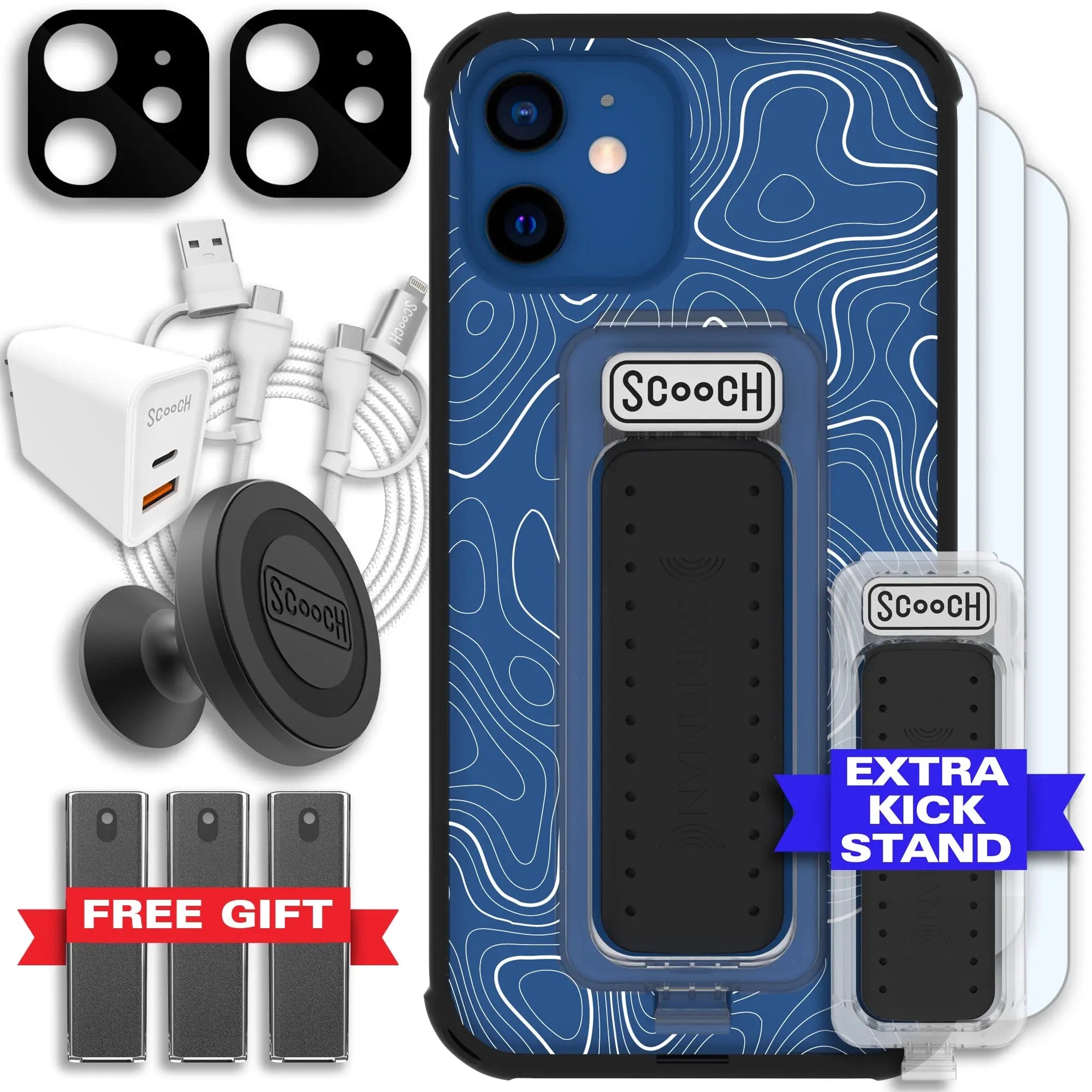 Scooch-Wingman Ultimate Bundle for iPhone 12-Topography-Black