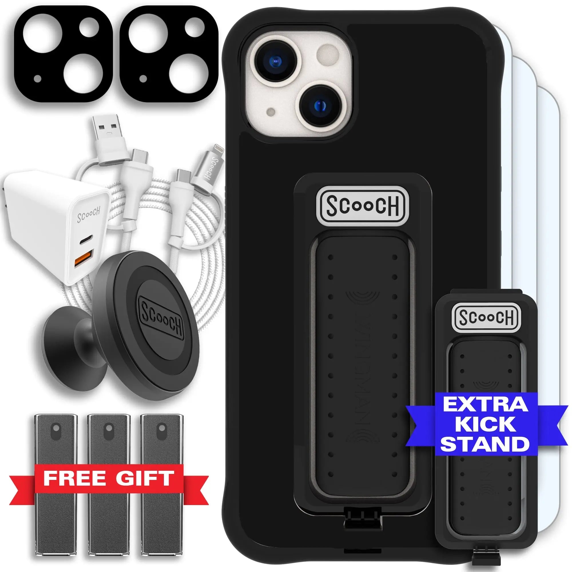 Scooch-Wingman Ultimate Bundle for iPhone 13-Black-Black