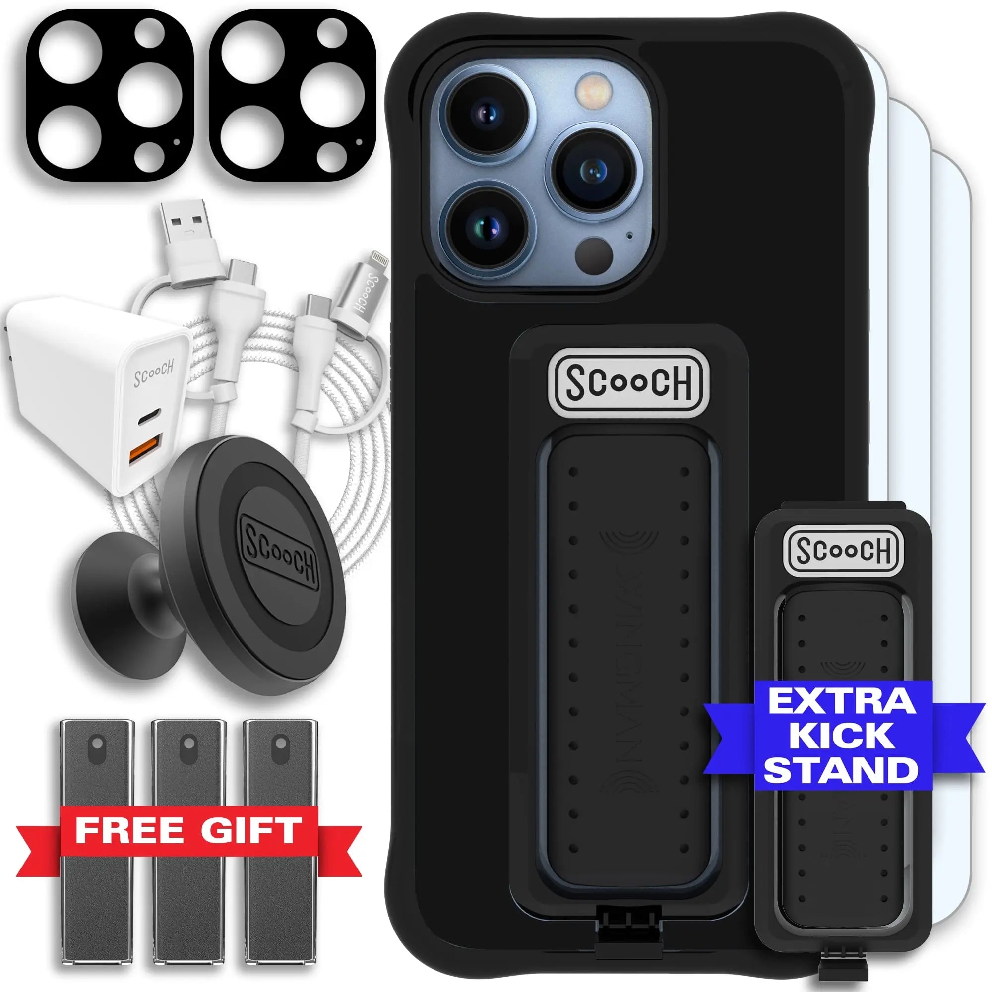 Scooch-Wingman Ultimate Bundle for iPhone 13 Pro-Black-Black