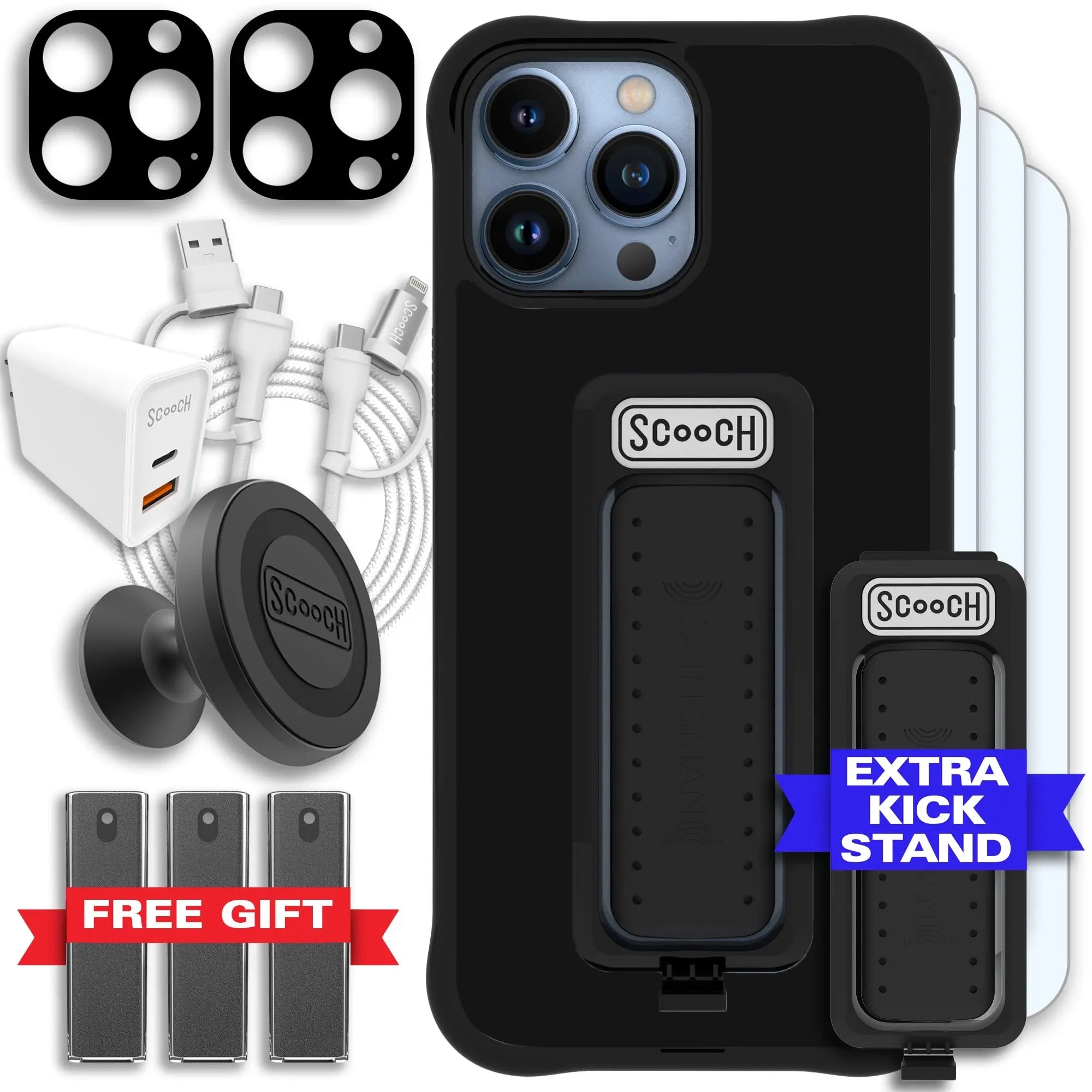 Scooch-Wingman Ultimate Bundle for iPhone 13 Pro Max-Black-Black