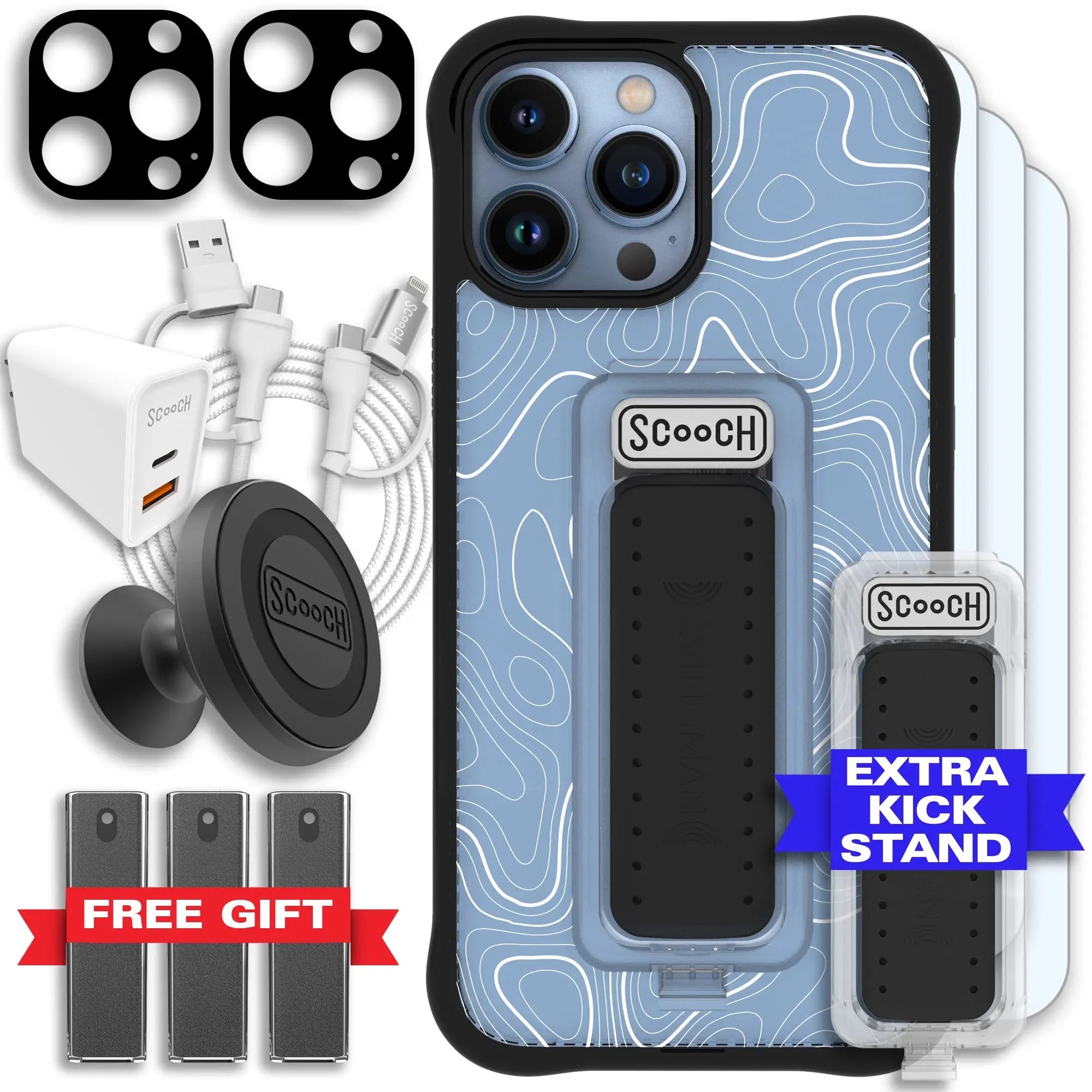 Scooch-Wingman Ultimate Bundle for iPhone 13 Pro Max-Topography-Black