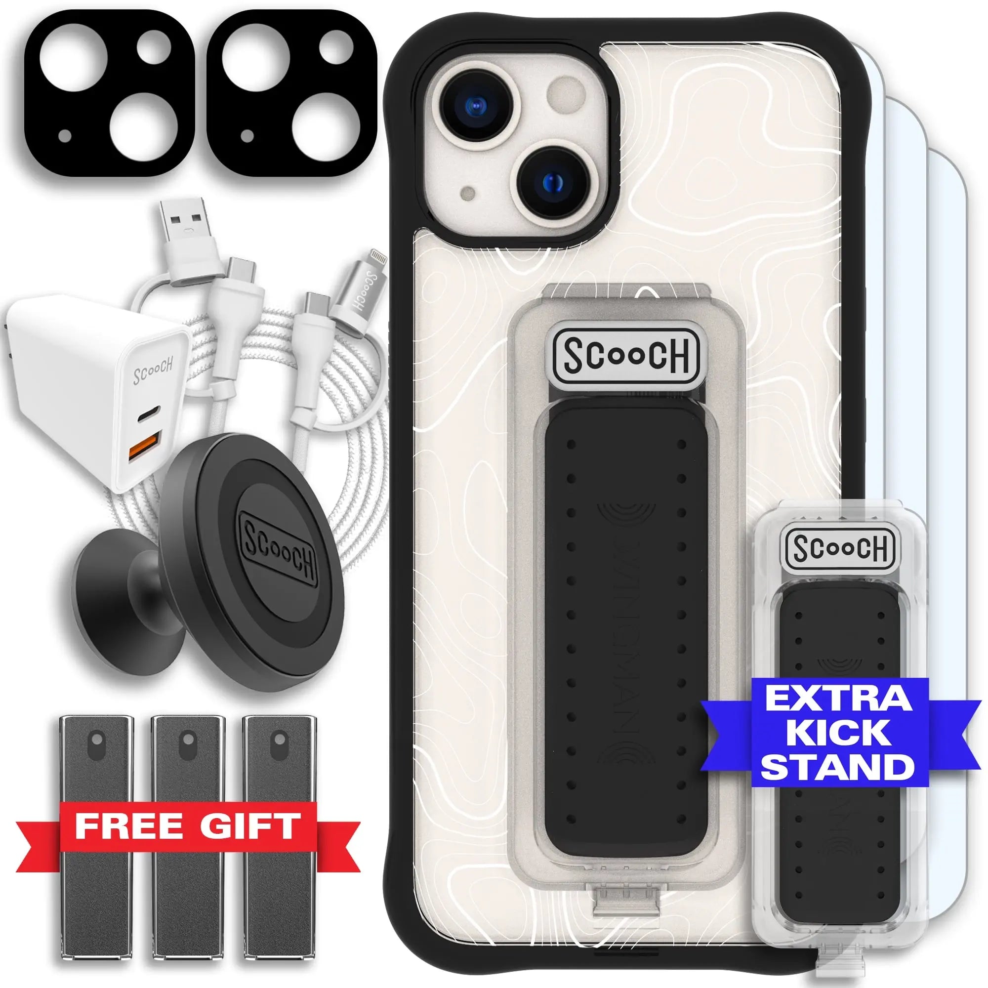 Scooch-Wingman Ultimate Bundle for iPhone 13-Topography-Black