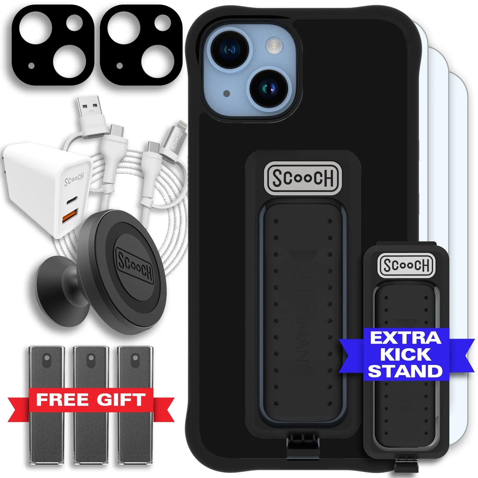 Scooch-Wingman Ultimate Bundle for iPhone 14-Black-Black