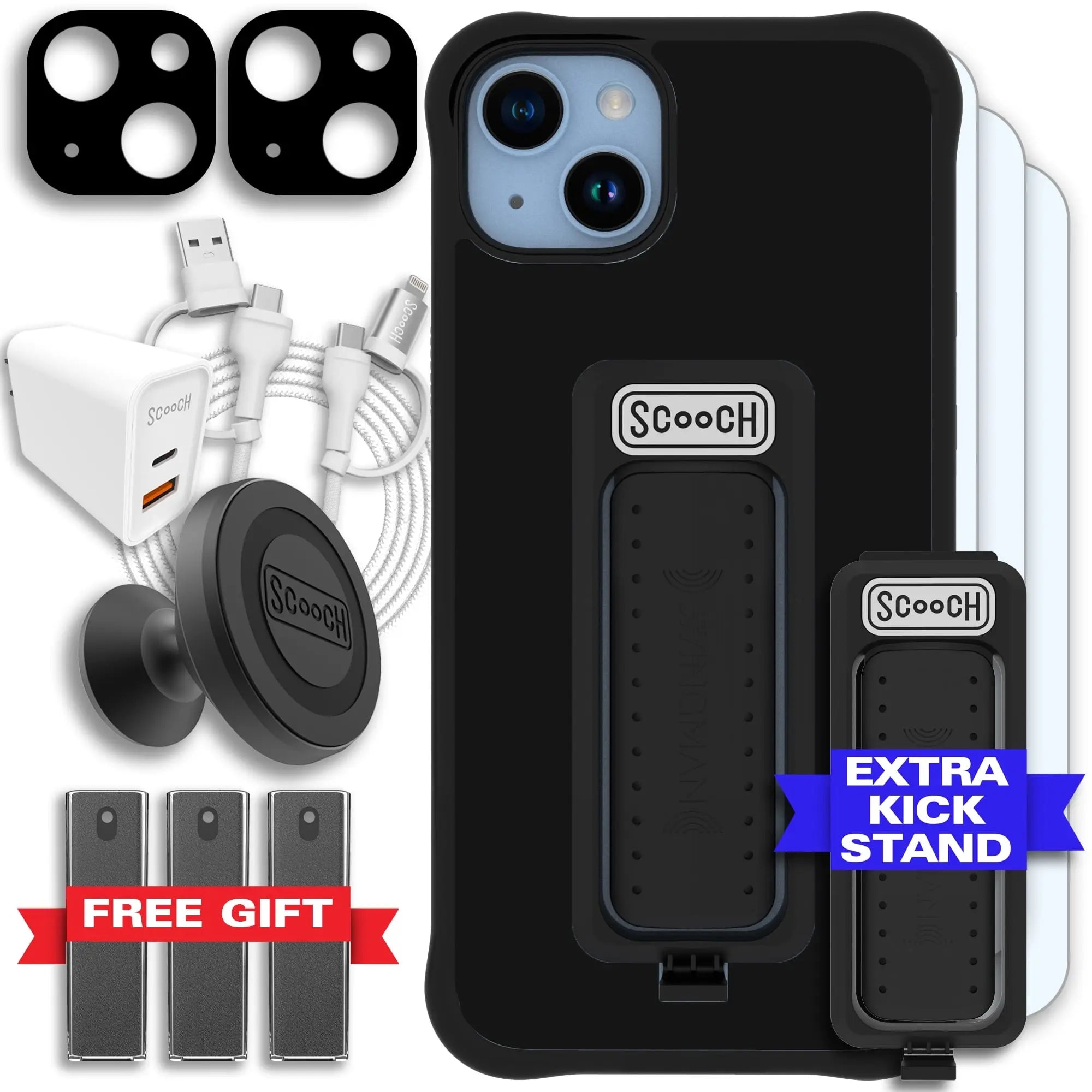 Scooch-Wingman Ultimate Bundle for iPhone 14 Plus-Black-Black