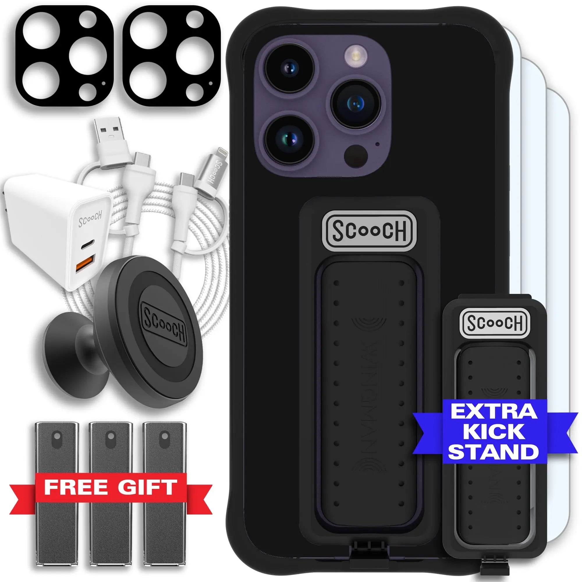 Scooch-Wingman Ultimate Bundle for iPhone 14 Pro-Black-Black