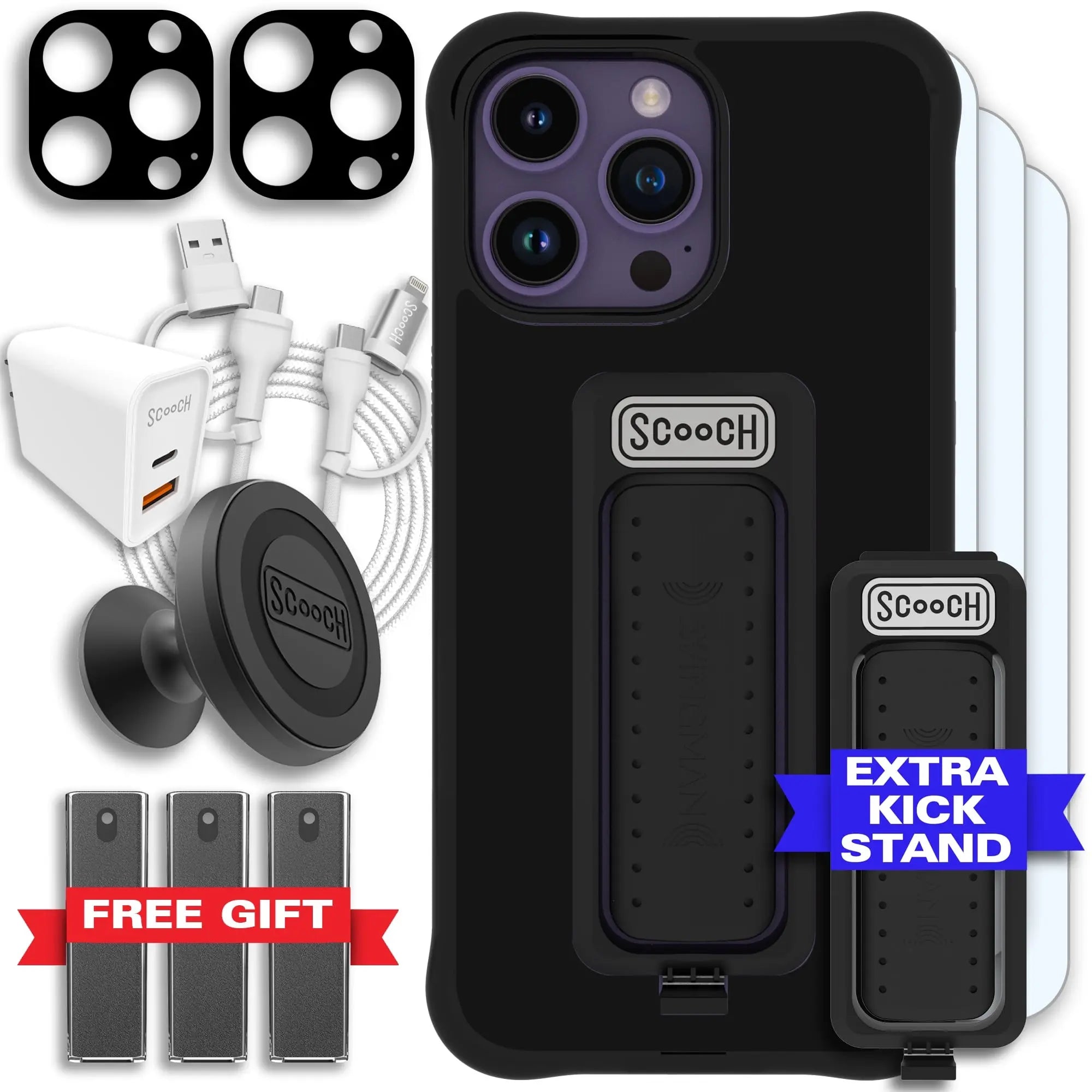 Scooch-Wingman Ultimate Bundle for iPhone 14 Pro Max-Black-Black