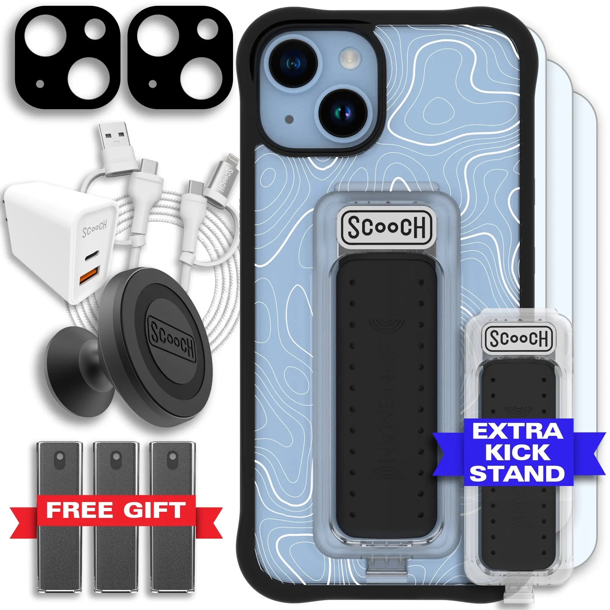 Scooch-Wingman Ultimate Bundle for iPhone 14-Topography-Black