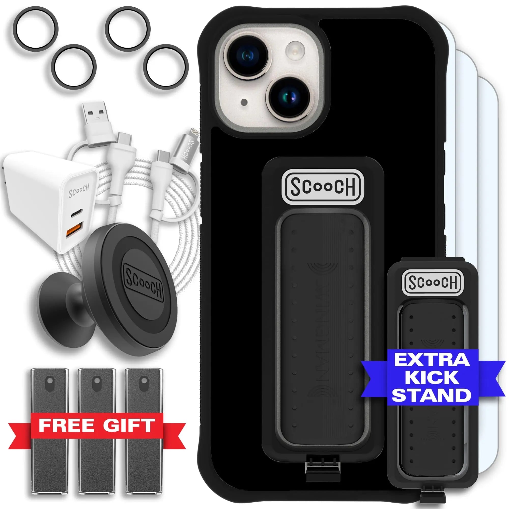 Scooch-Wingman Ultimate Bundle for iPhone 15-Black-Black