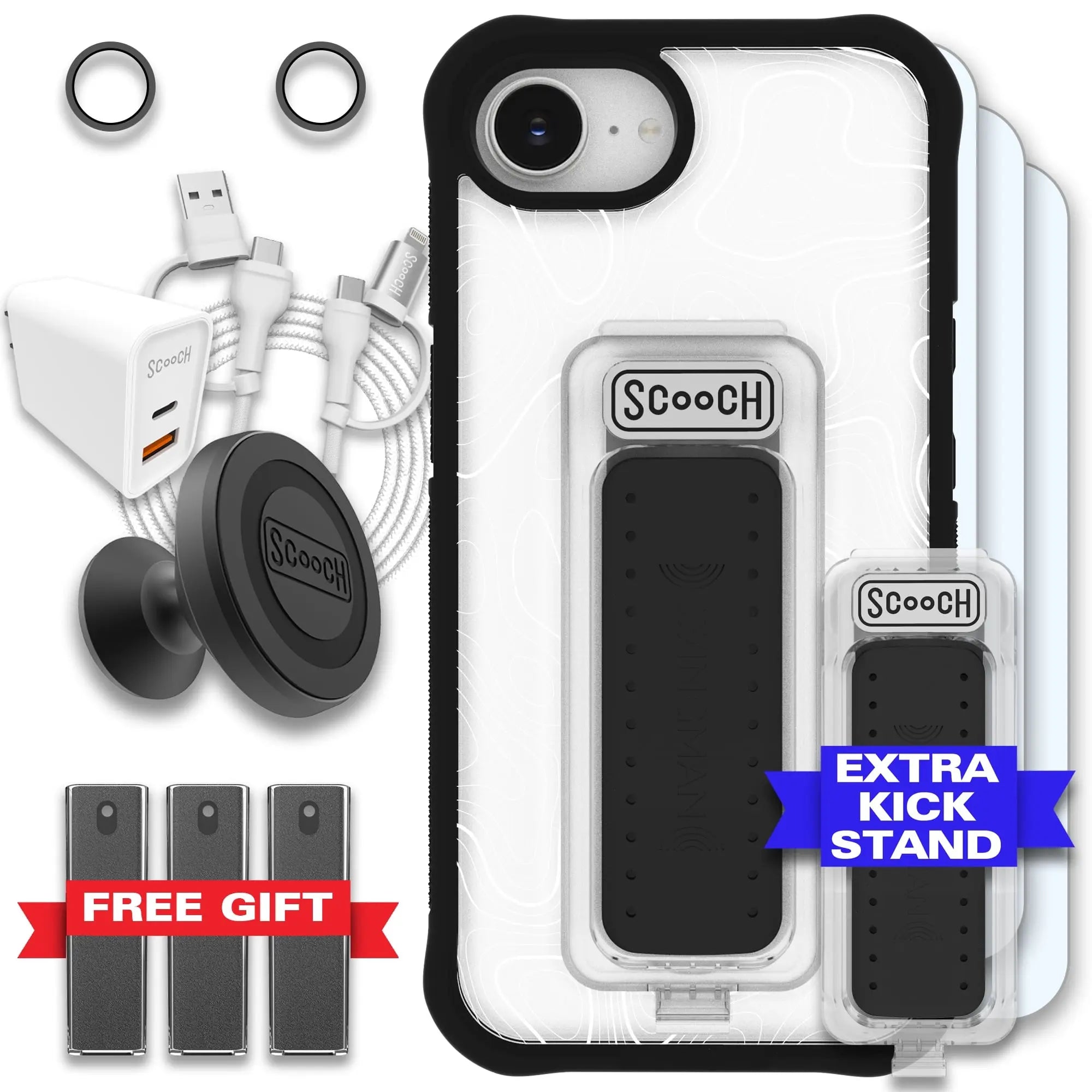 Scooch-Wingman Ultimate Bundle for iPhone 16e-Topography-Black