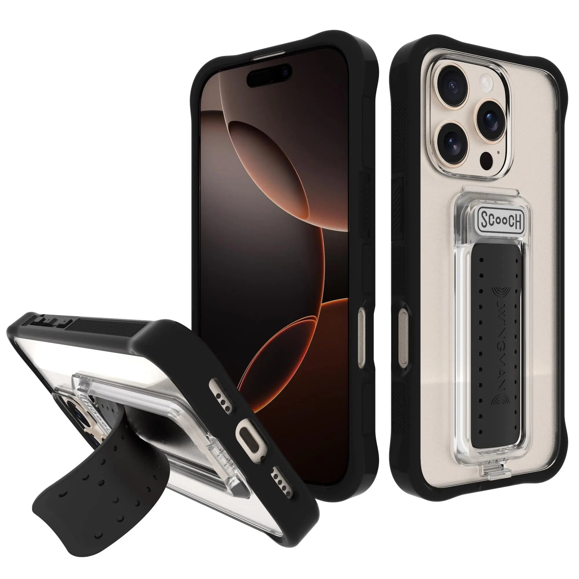 Scooch-Wingman for iPhone 16 Pro-Tuxedo-Clear