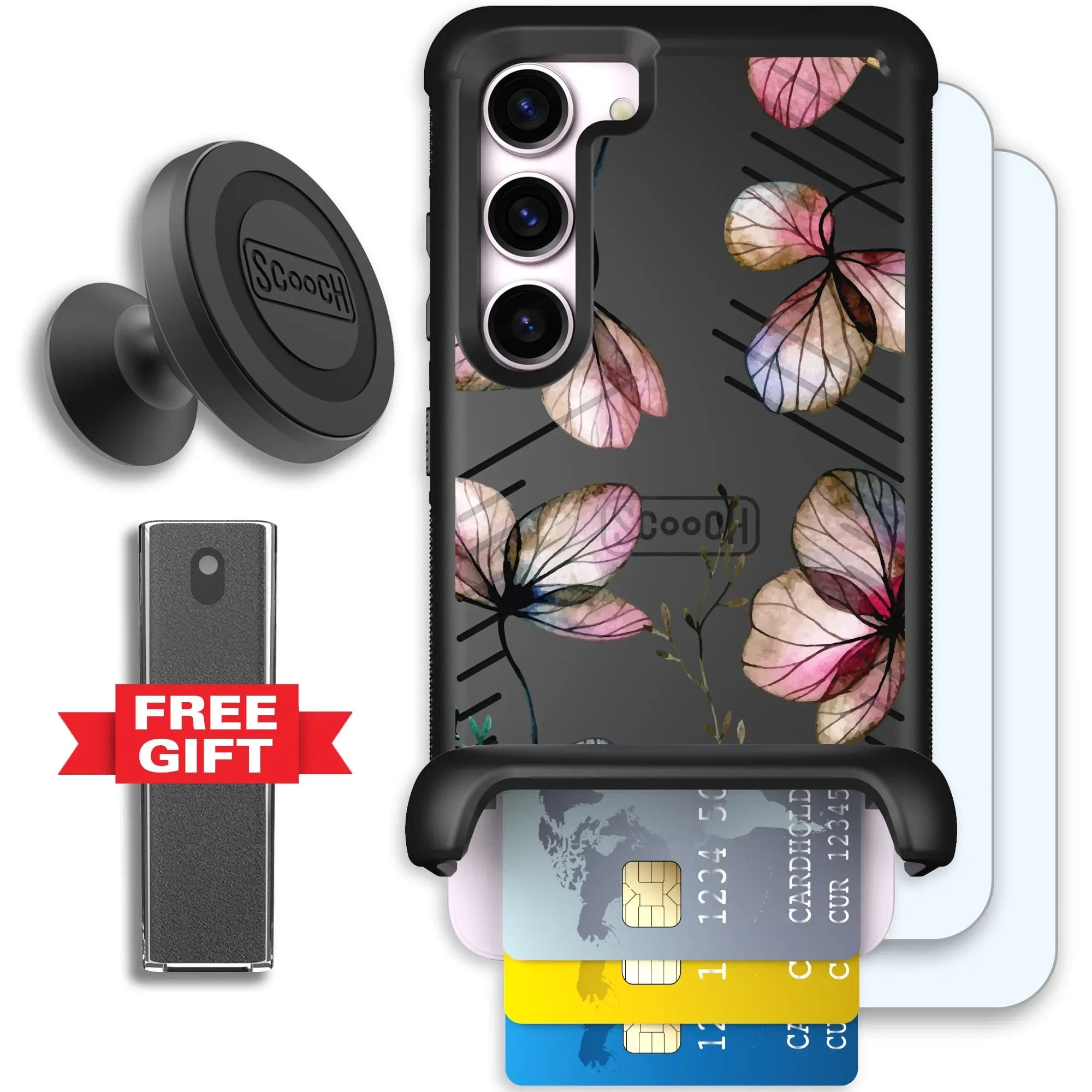 Scooch-Wingmate Defender Bundle for Samsung Galaxy S23-Dried-Flowers