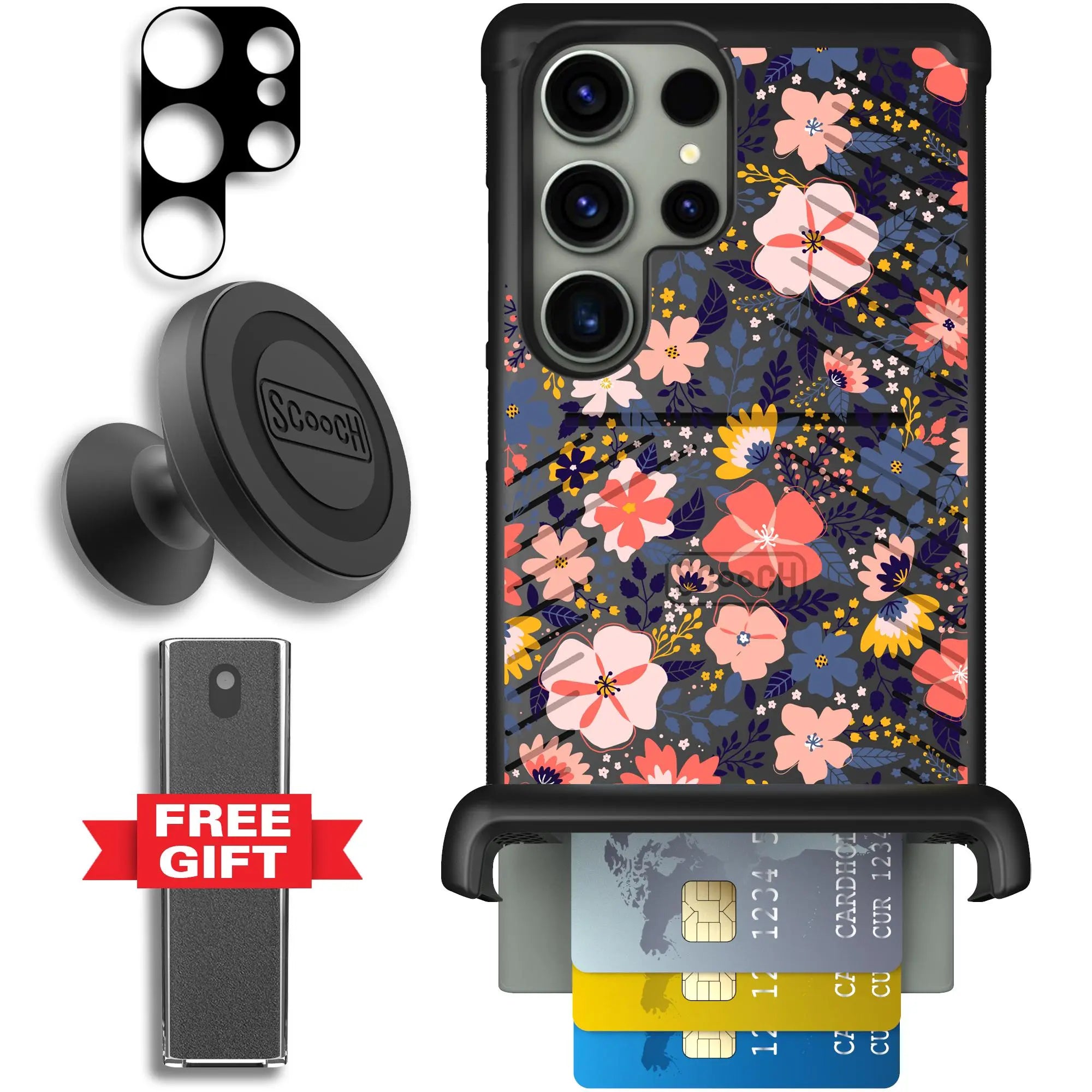 Scooch-Wingmate Defender Bundle for Samsung Galaxy S23 Ultra-Wildflowers