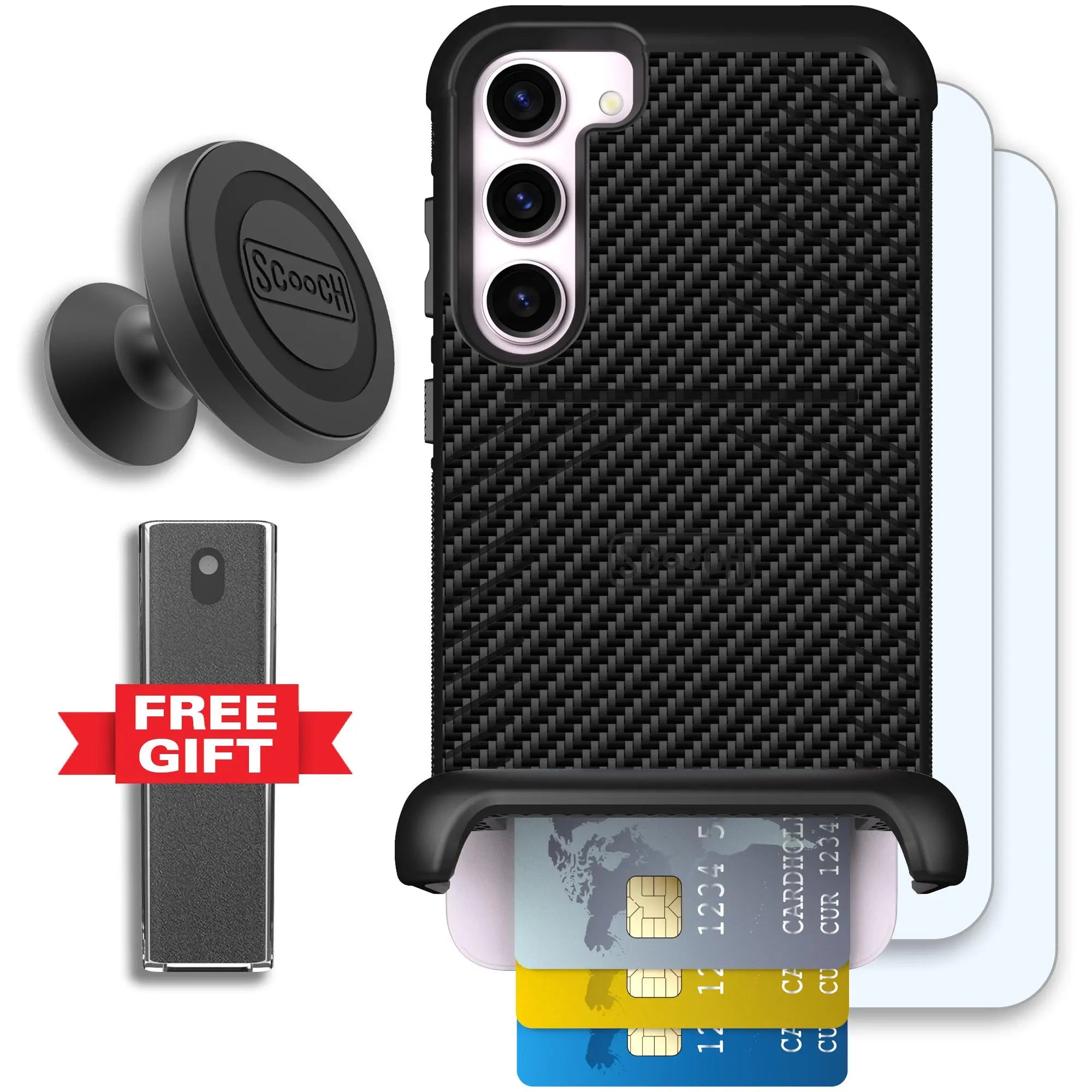 Scooch-Wingmate Defender Bundle for Samsung Galaxy S23+-Carbon-Fiber