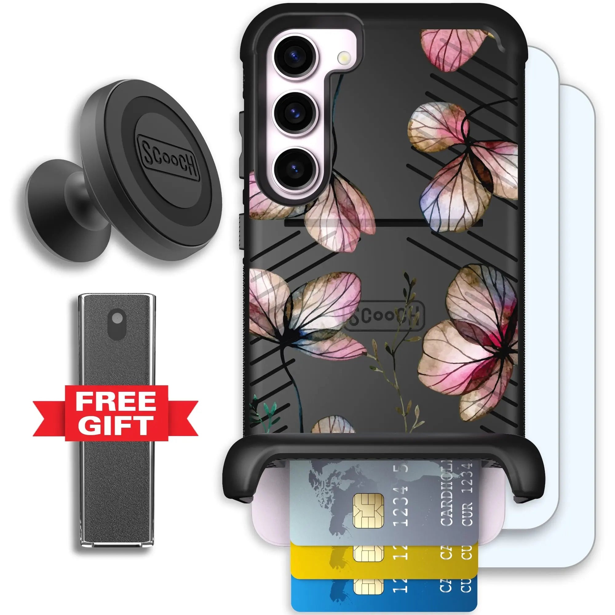 Scooch-Wingmate Defender Bundle for Samsung Galaxy S23+-Dried-Flowers