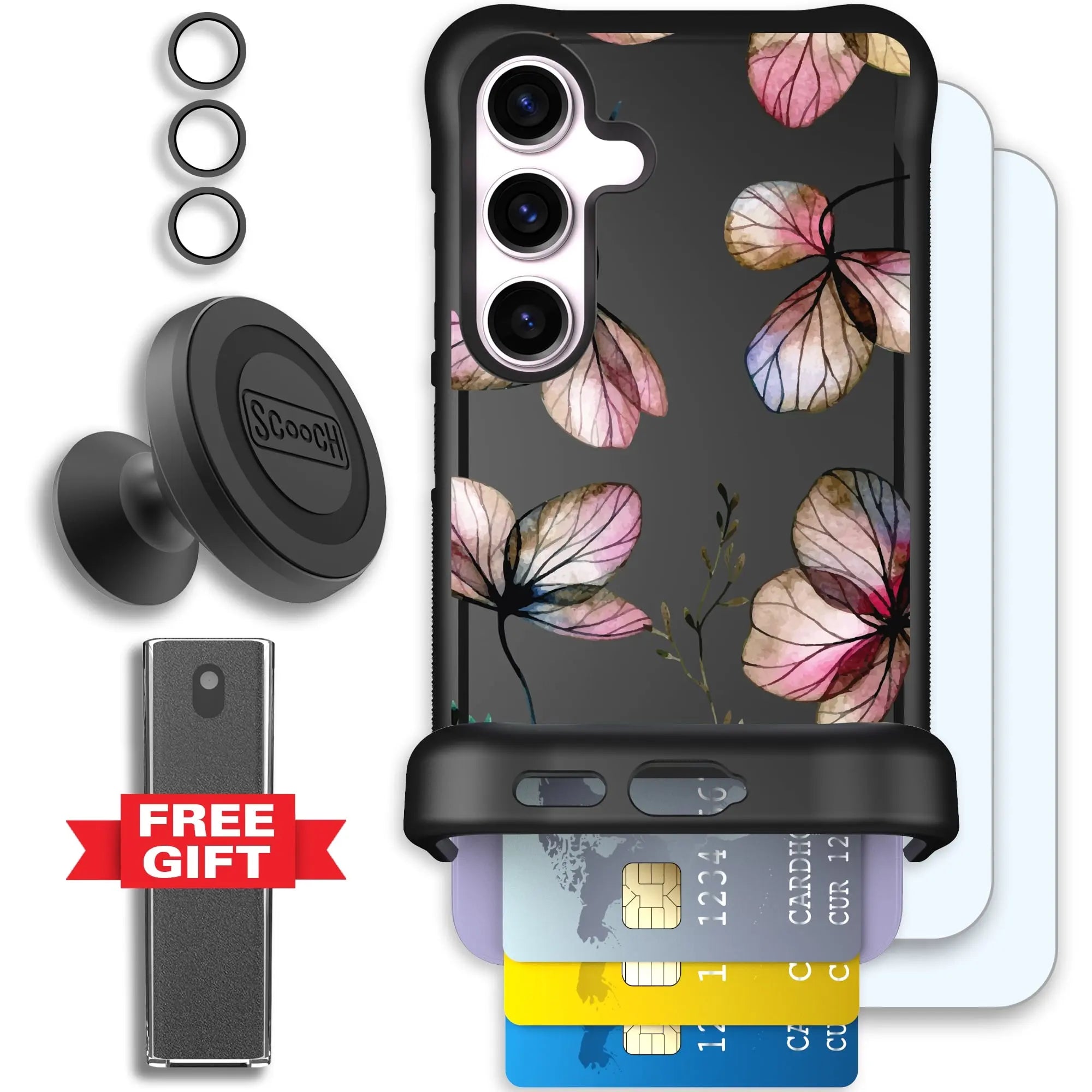 Scooch-Wingmate Defender Bundle for Samsung Galaxy S24-Dried-Flowers