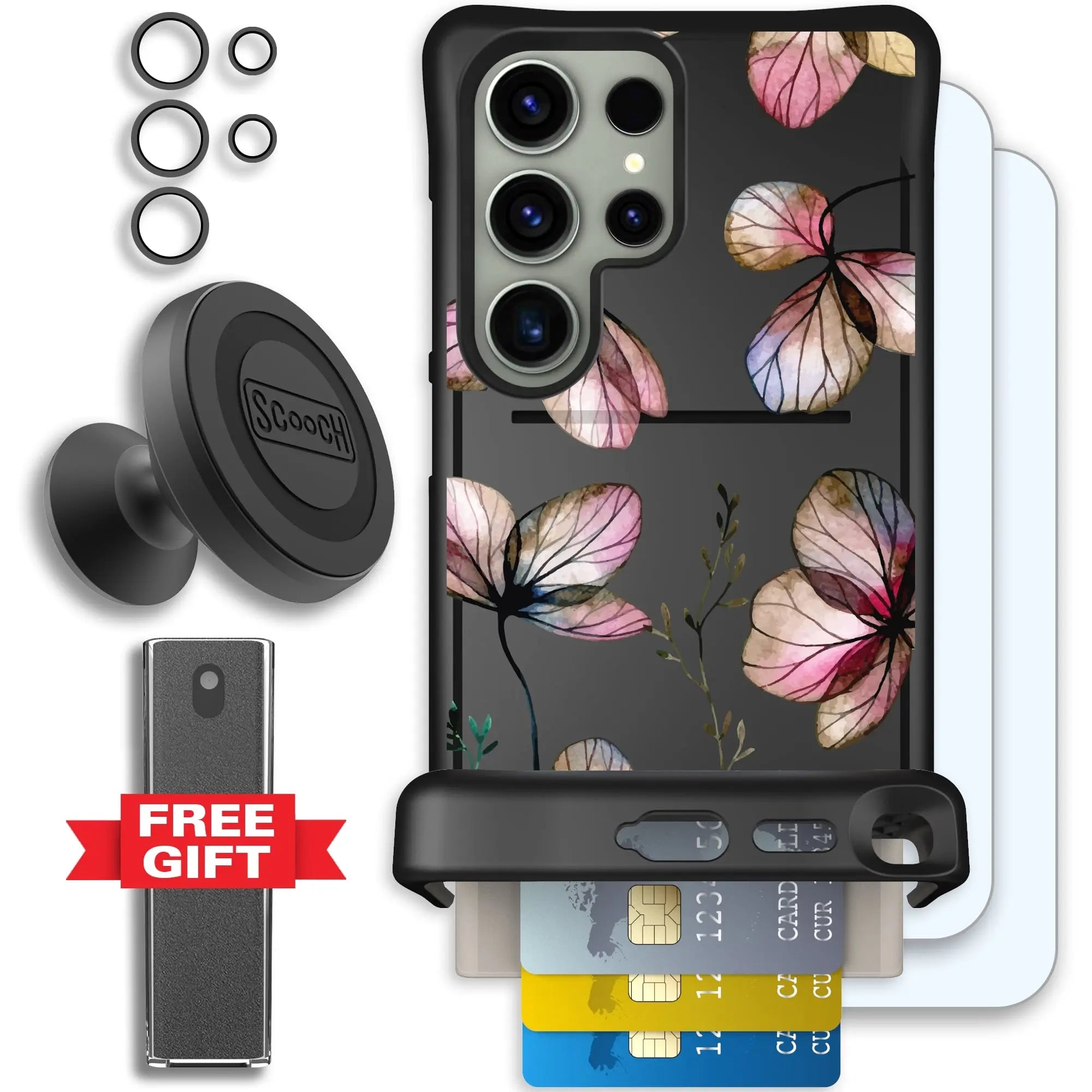 Scooch-Wingmate Defender Bundle for Samsung Galaxy S24 Ultra-Dried-Flowers