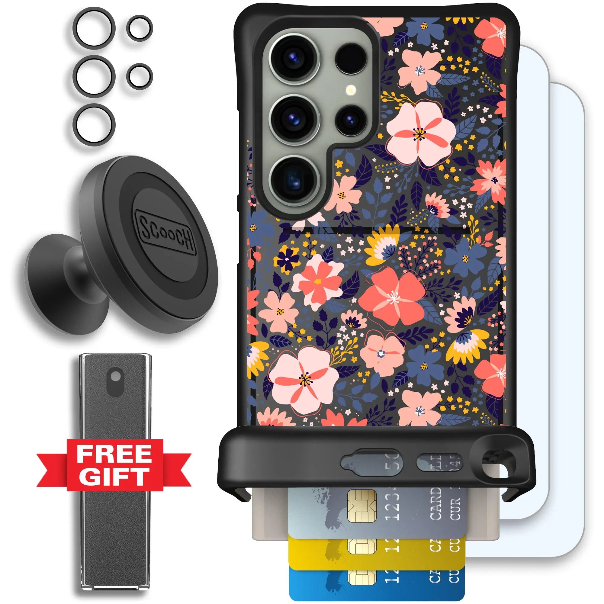 Scooch-Wingmate Defender Bundle for Samsung Galaxy S24 Ultra-Wildflowers