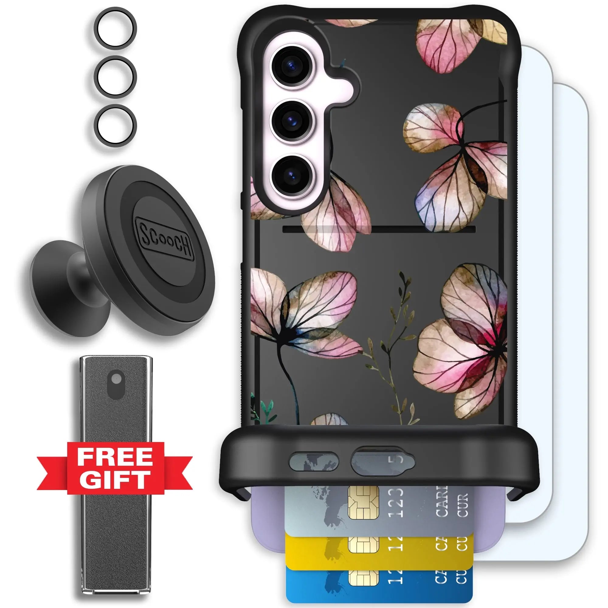 Scooch-Wingmate Defender Bundle for Samsung Galaxy S24+-Dried-Flowers