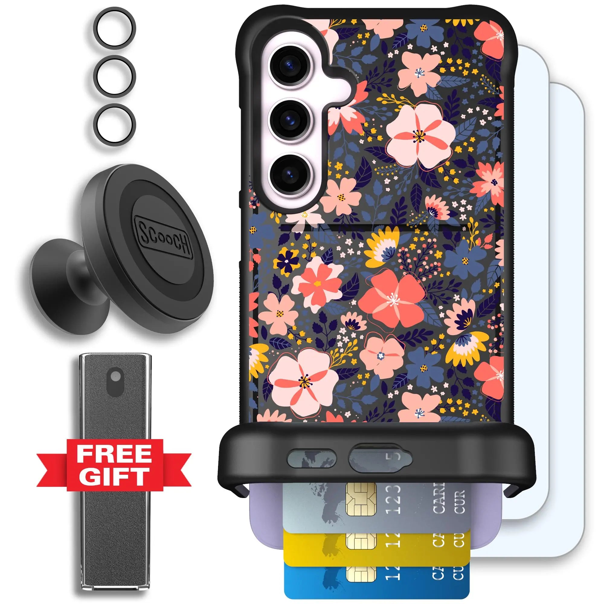 Scooch-Wingmate Defender Bundle for Samsung Galaxy S24+-Wildflowers