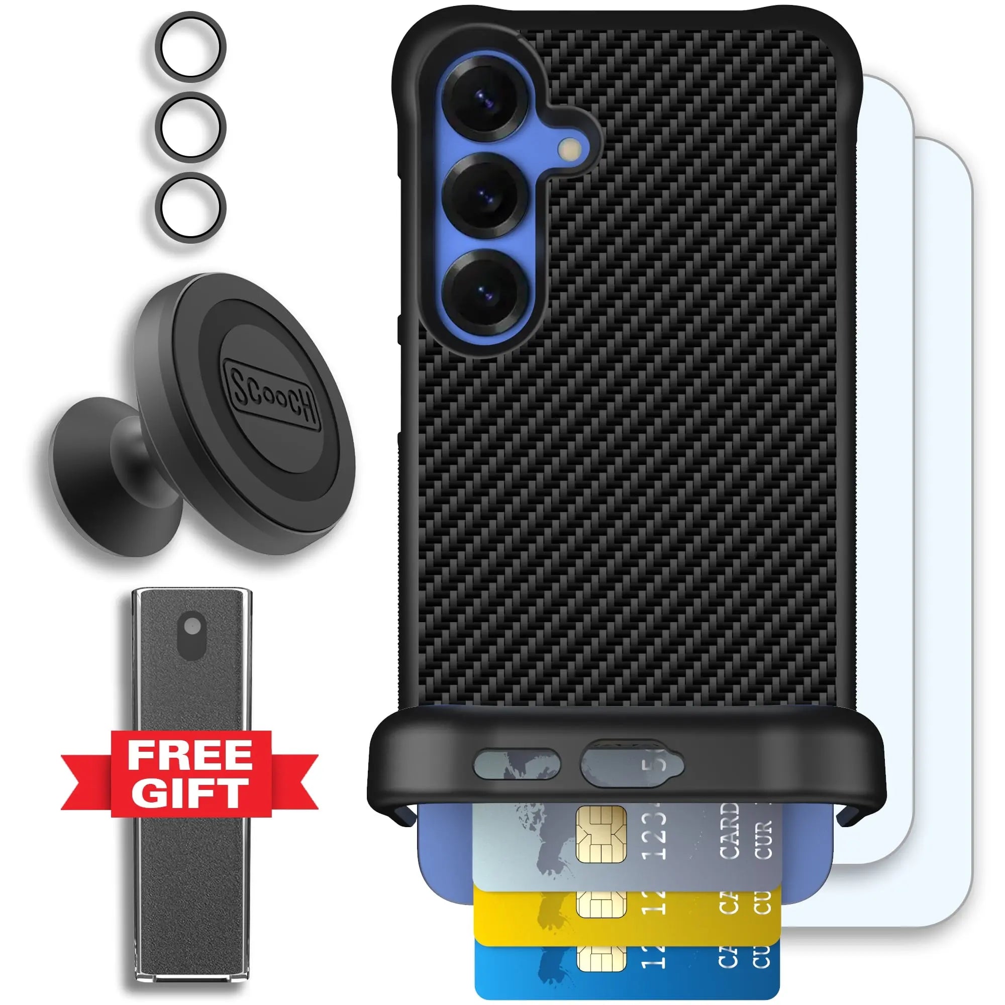 Scooch-Wingmate Defender Bundle for Samsung Galaxy S25+-Carbon-Fiber