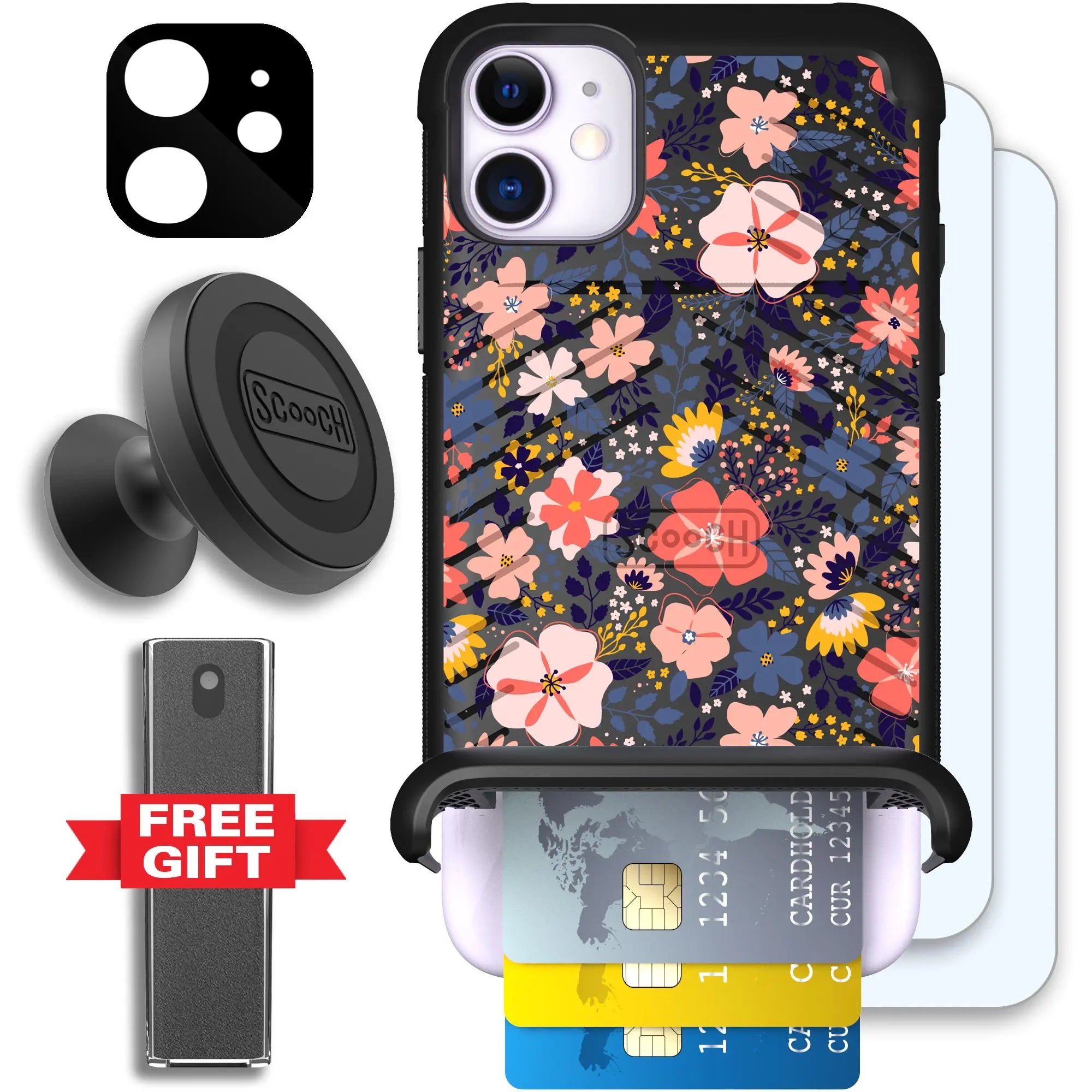 Scooch-Wingmate Defender Bundle for iPhone 11-Wildflowers