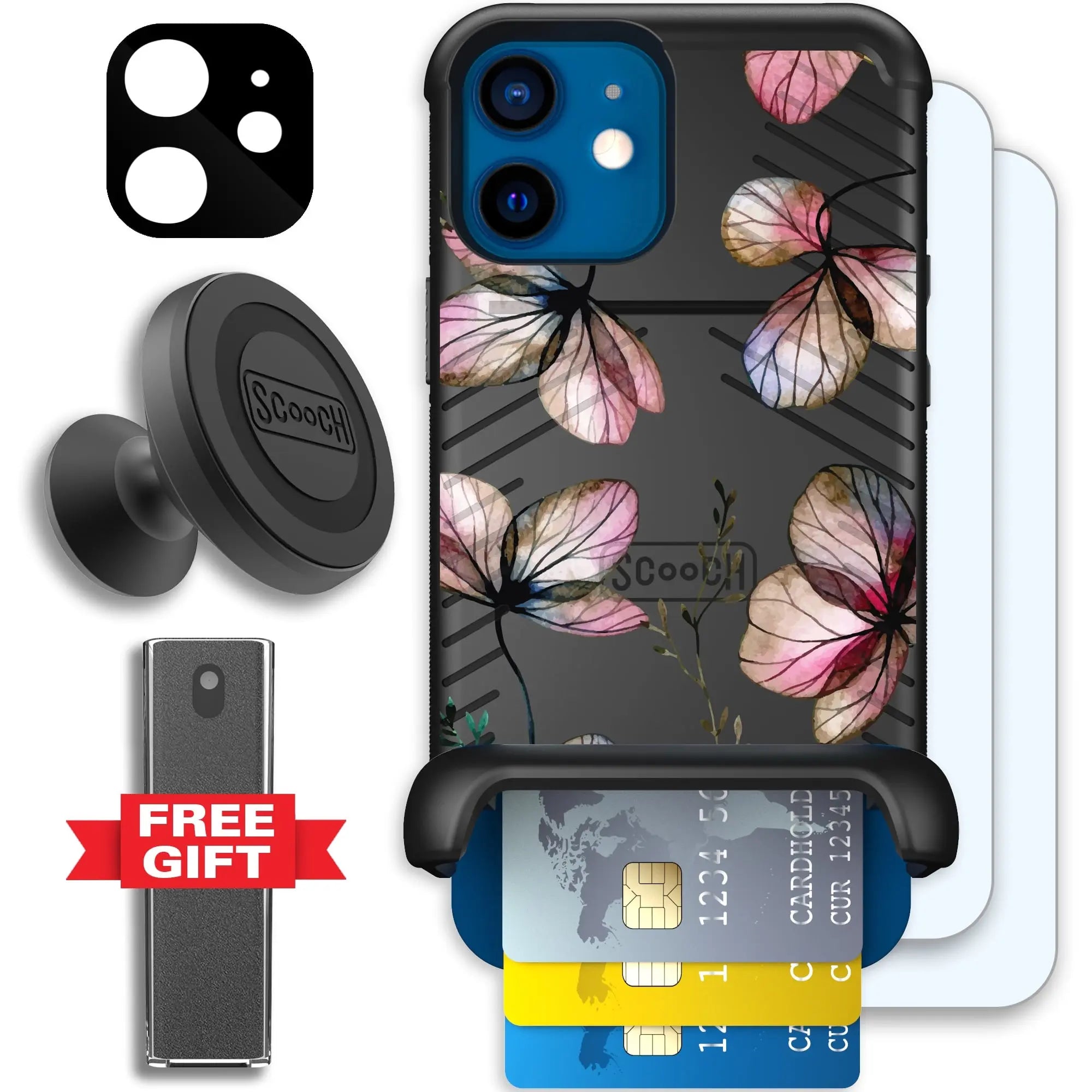 Scooch-Wingmate Defender Bundle for iPhone 12-Dried-Flowers